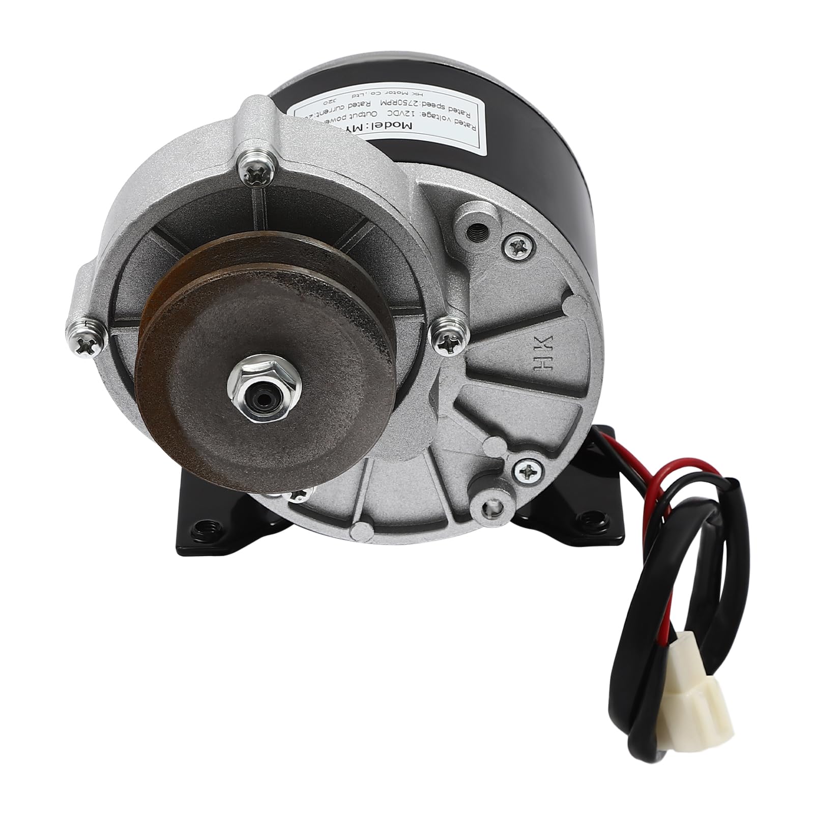 Moteur électrique de 250 W avec réducteur - Moteur électrique puissant avec poulie - Vitesse de rotation : 300 tr/min - Pour scooters, machines de sciage, etc.