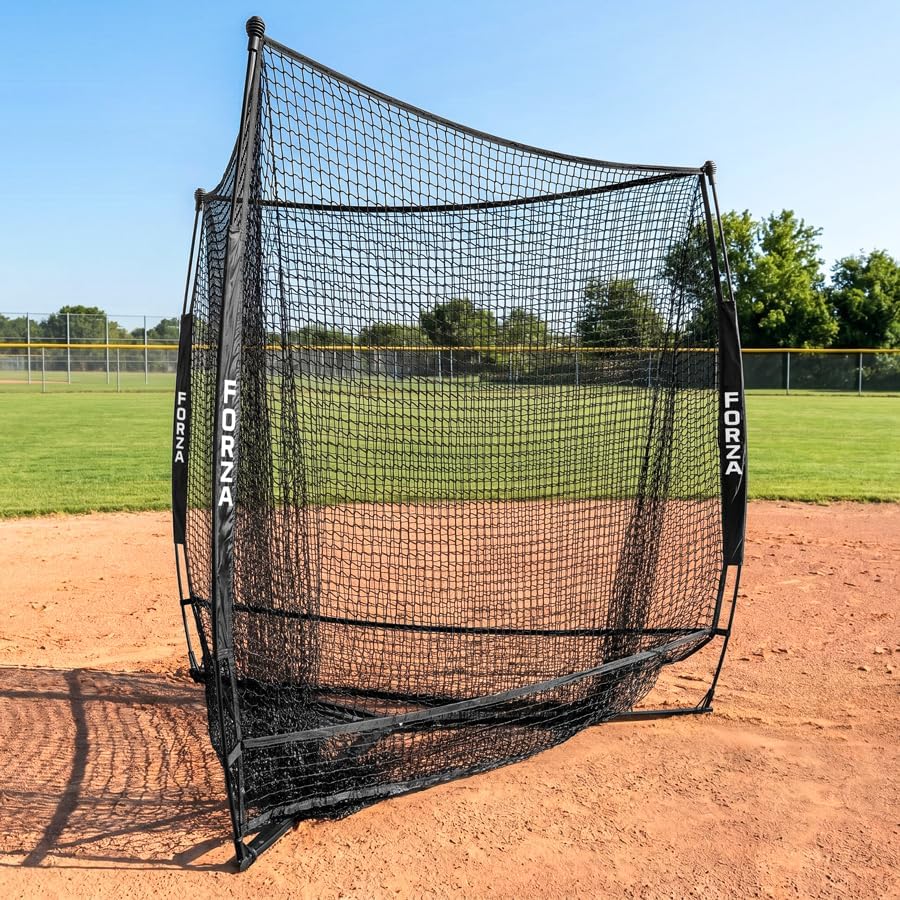 FORZA 3-Way Baseball & Softball Training Net – 7ft Multi-Station | Portable Foldable Practice System for Hitting, Pitching, Throwing & Fielding