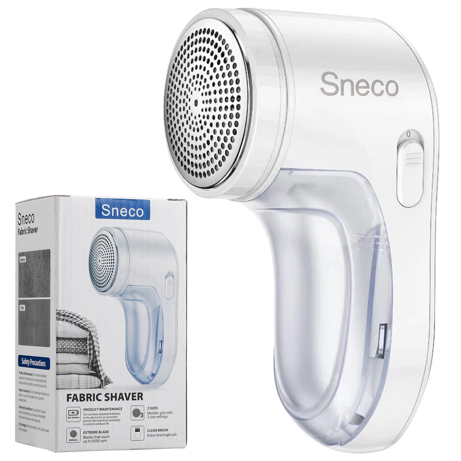 Rechargeable Fabric Shaver, Lint Shaver,Lint Remover for Clothes & Furniture, Sweater Shaver with 3-Leaf Blades and Safety Lock,Couch Pilling Remover Depiller for Removing Fuzz, Lint, Pills, Bobbles