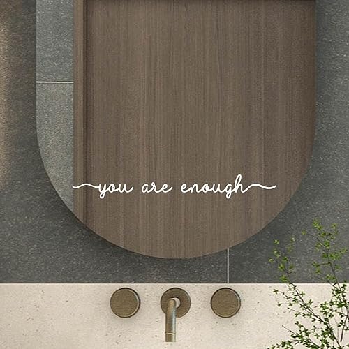 Miniatura 4 de ZLKAPT You are Enough - Calcomanía de vinilo de afirmación de espejo de 18 x 2.3 pulgadas, calcomanía de espejo con citas de positividad