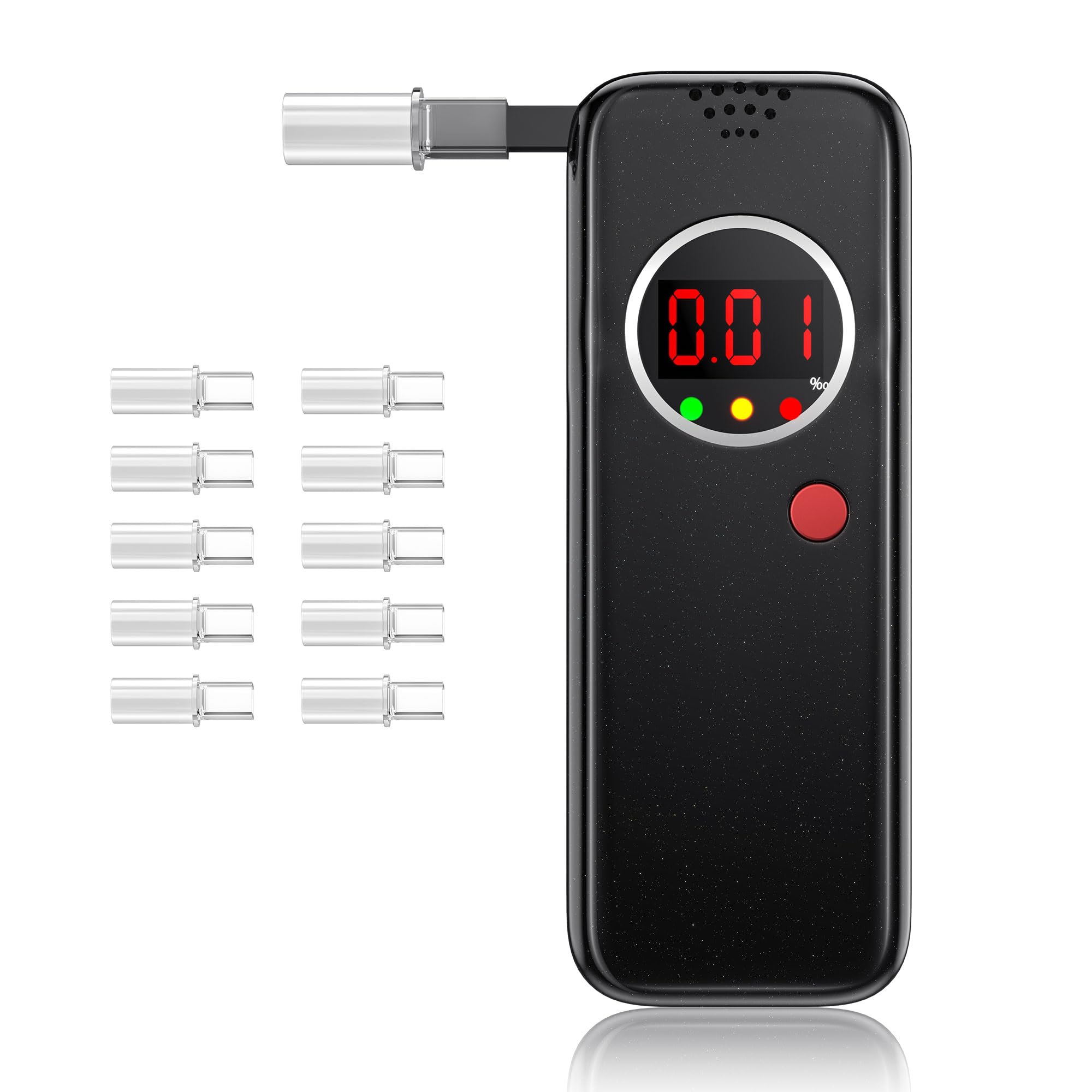 �️Breathalyzer,Breathalyzers for Alcohol with LCD Digital, Portable Breathalyzer with 10 Mouthpieces for Home and Party 