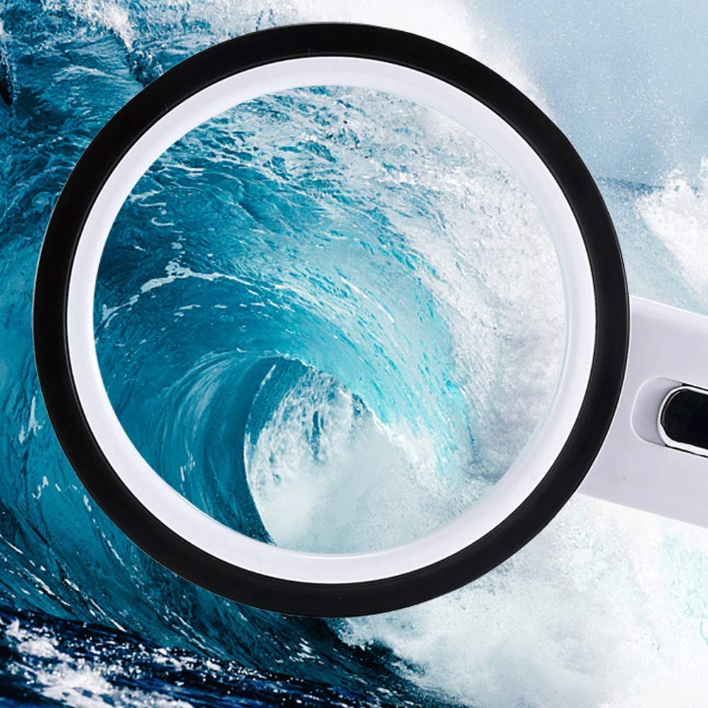 Lente d'Ingrandimento 30 Volte Diametro 125 mm con Lampada per Anziani Lenti d'Ingrandimento con Specchio d'Ingrandimento