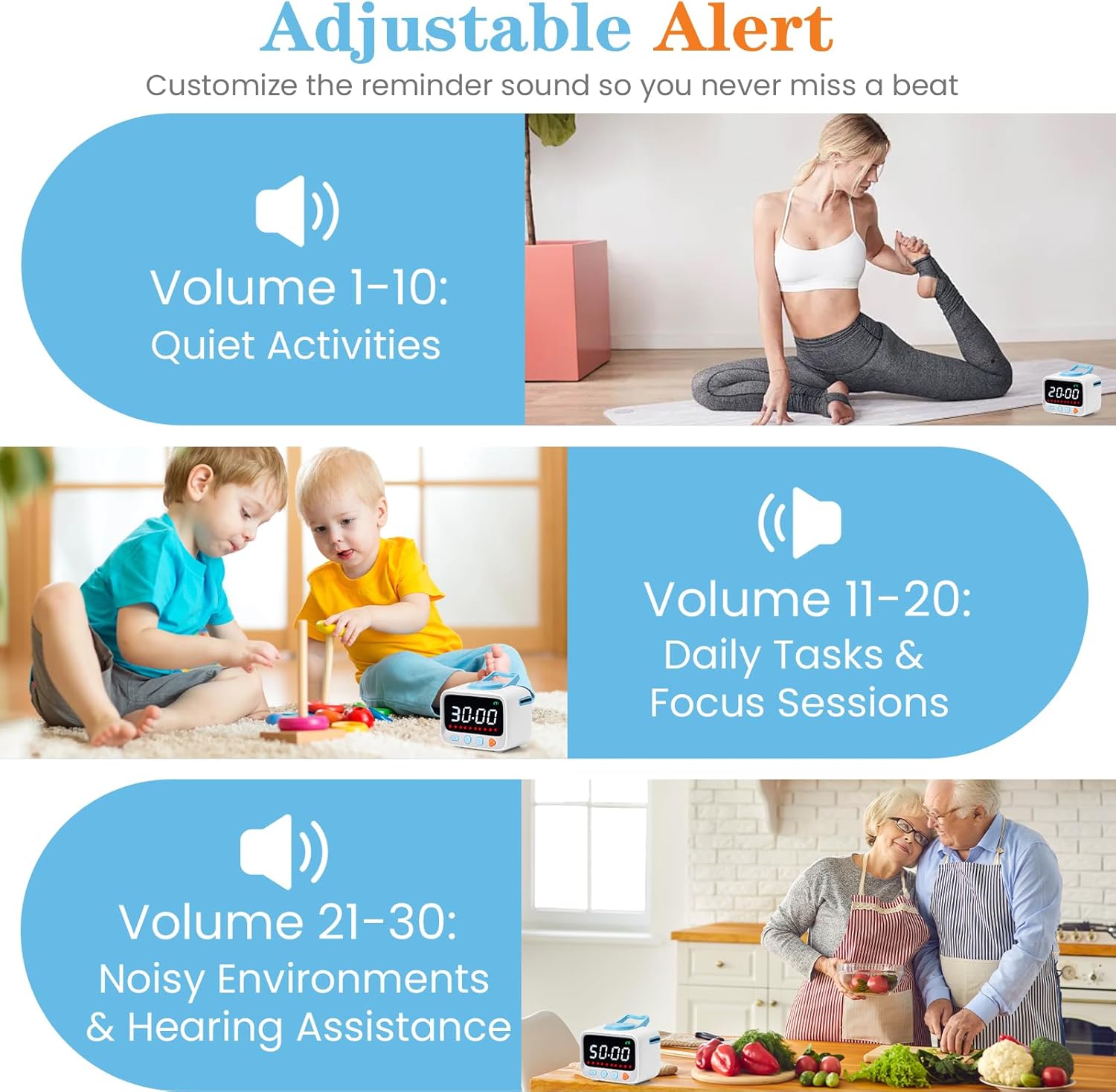 Sticker Timer Visual Countdown Timer with 200 Medal Reward Stickers for Kids Rewards,Rechargeable Digital Timer for ADHD Focus, Classroom & Home Study Tool