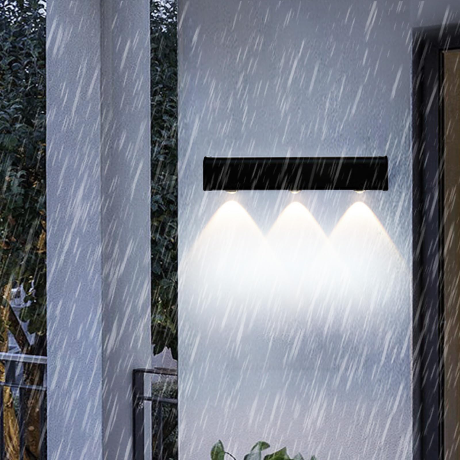 Applique Murale d'extérieur LED IP65, Design rectangulaire, Noire, Moderne, étanche, en Aluminium, avec Spot, pour allée, Couloir, terrasse, Salle de Bain