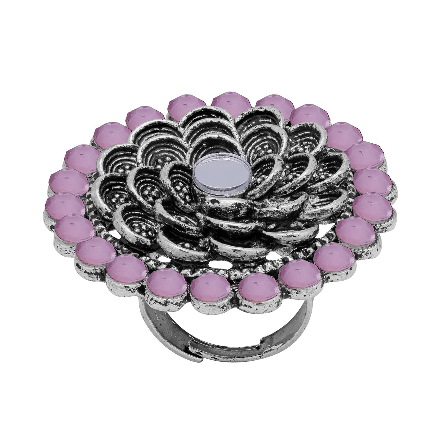 Sukkhi Fancy Floral Oxidised Cocktail Ring for Women (LR104369) (B0B4X2Q6CP) Amazon Price History, Amazon Price Tracker