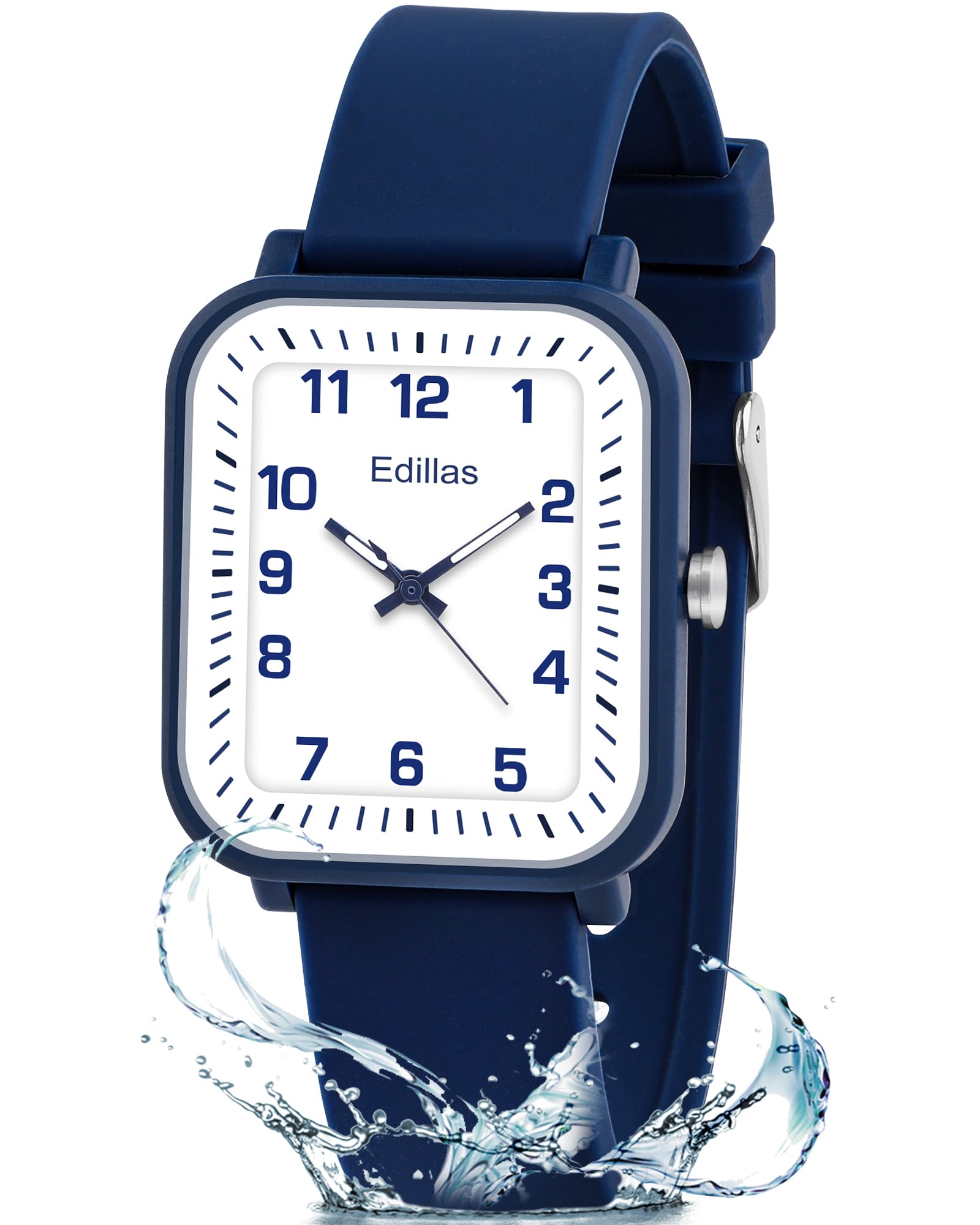 Edillas Kids Teens Watch Analog Girls Boys, Waterproof Stylish Watch for Children,Students with Soft Silicone Strap for Kids Teens 4-16 Years Old