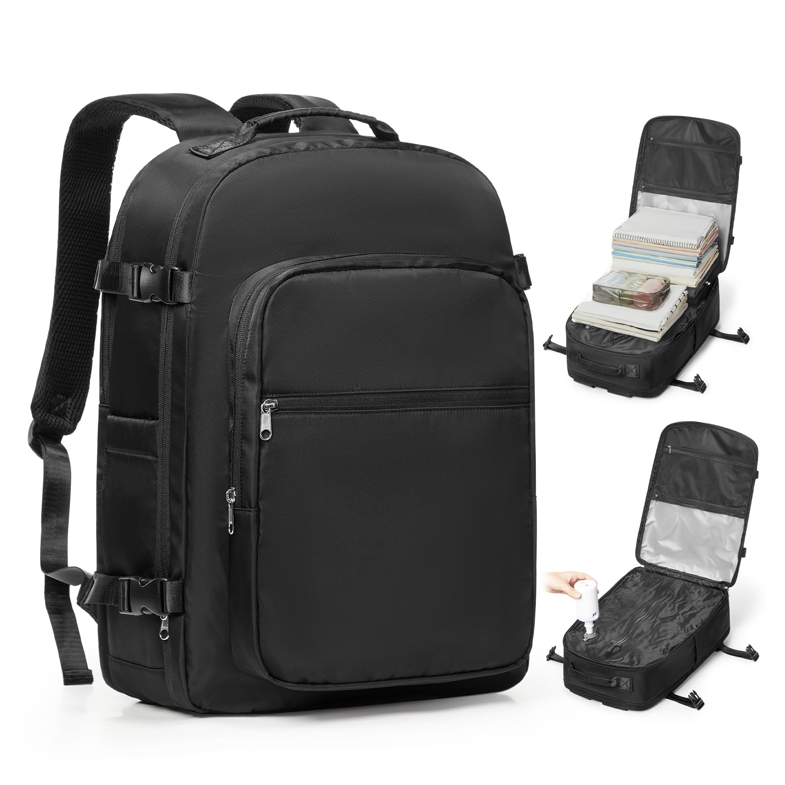 coofay Vacuum Backpack Travel with Pump Vacpack Backpack with Vacuum Seal Backpacks Traveling Backpacks Vacuum Compression Air Travel Bag Carry on