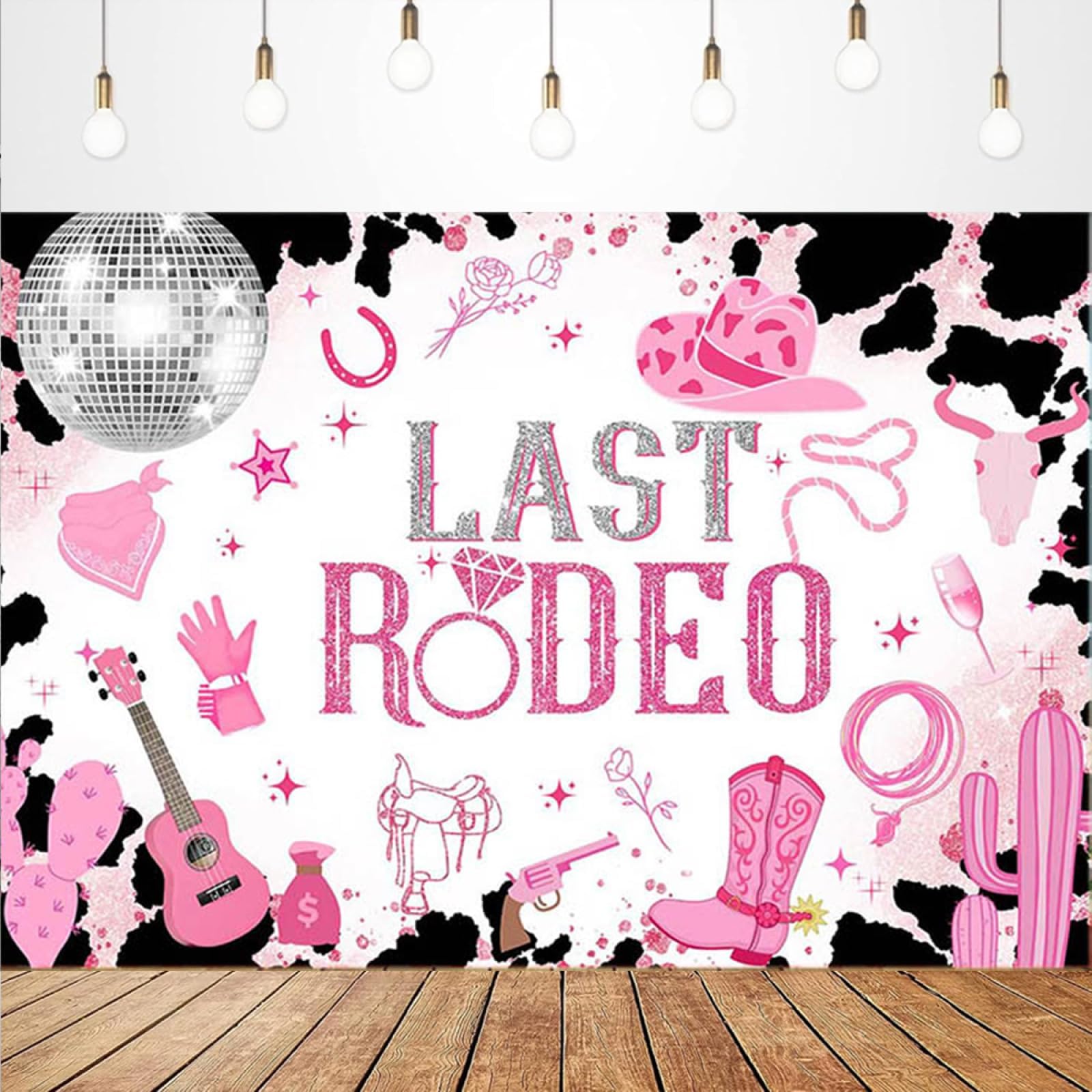 Last Rodeo Bachelorette Party Backdrop for Photography Little Cowgirl 1st Happy Birthday Background Western Rodeo Birthday Party Decoration Baby
