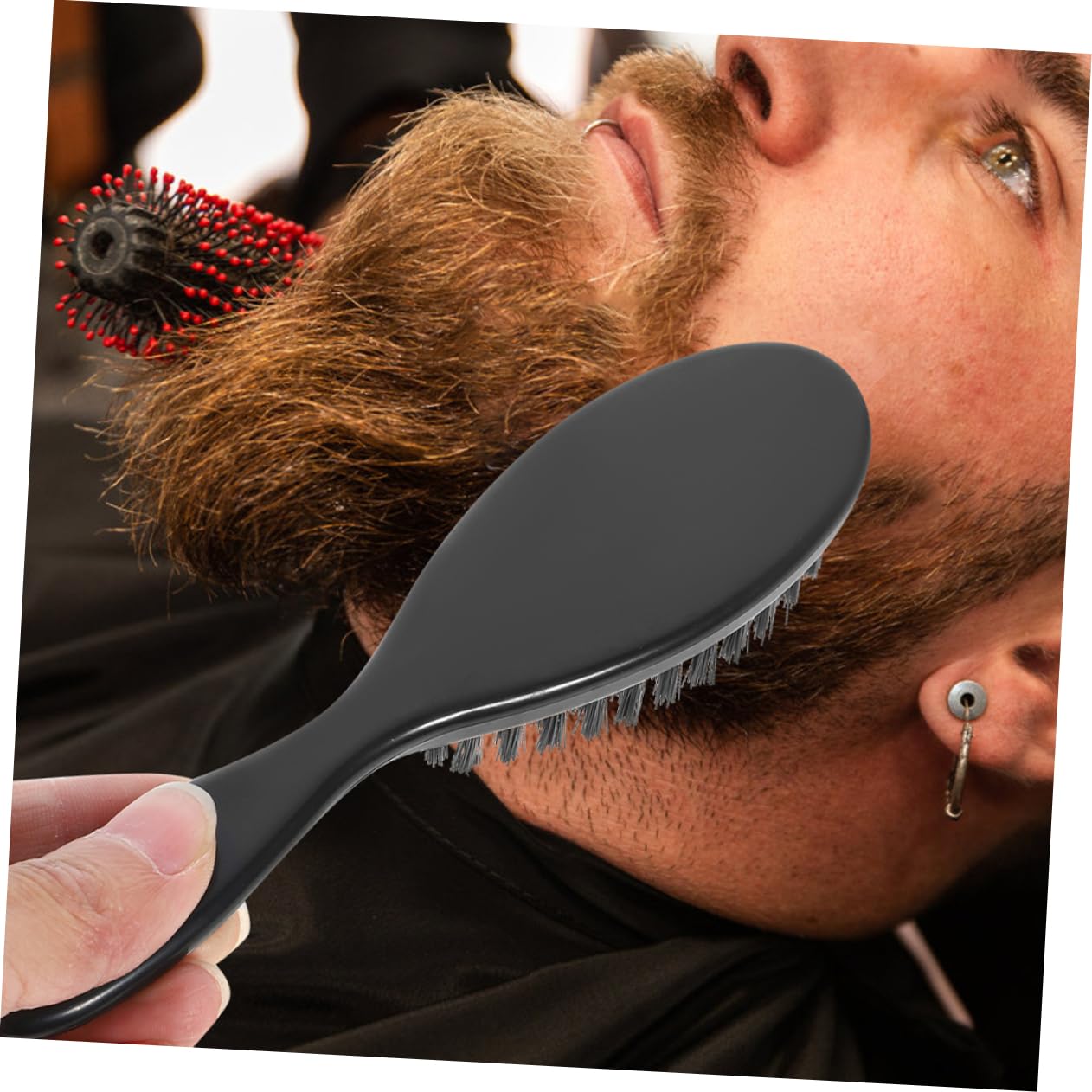 minkissy Barber Beard Brush Set 8pcs Men Face Beard Brush Soft Bristles Face Cleaning Brush