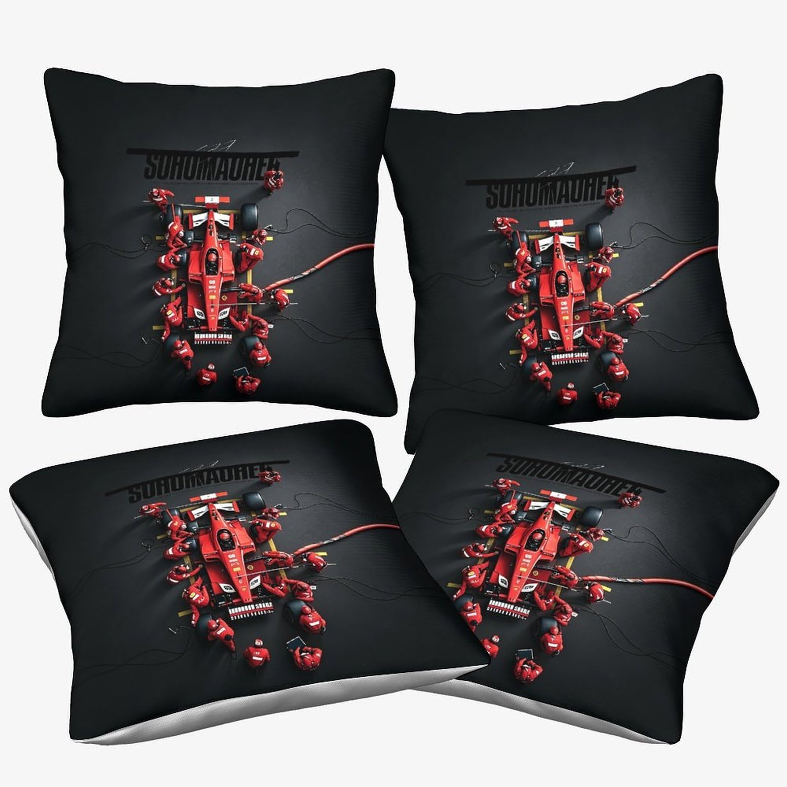 Dafufbw Formulaa Racing-6 Formulaa Racing Throw Pillow Cover 45X45cm, 4Pcs, Rectangle Pillow Cases Home Decorative Microfiber Pit Stop Cushion Cover For Bed Sofa