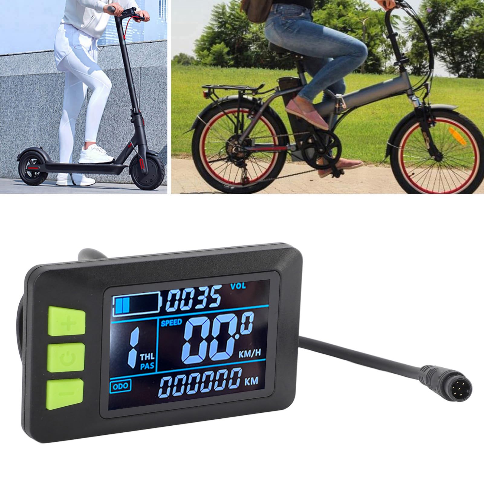 SUNGOOYUE Elektrisches Scooter -LCD -Display, 6Pin Wasserfest -Stecker ABS -Material -Bedienfeld mit Hellem Farbbildschirm für den Tachometermesser