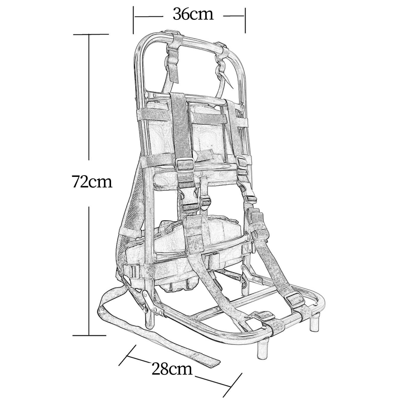 60 Kg Schwerer Rucksackrahmen, Leicht, Tragbar, Faltbar, für Ausrüstung bei Outdoor Aktivitäten Und Camping, Khaki