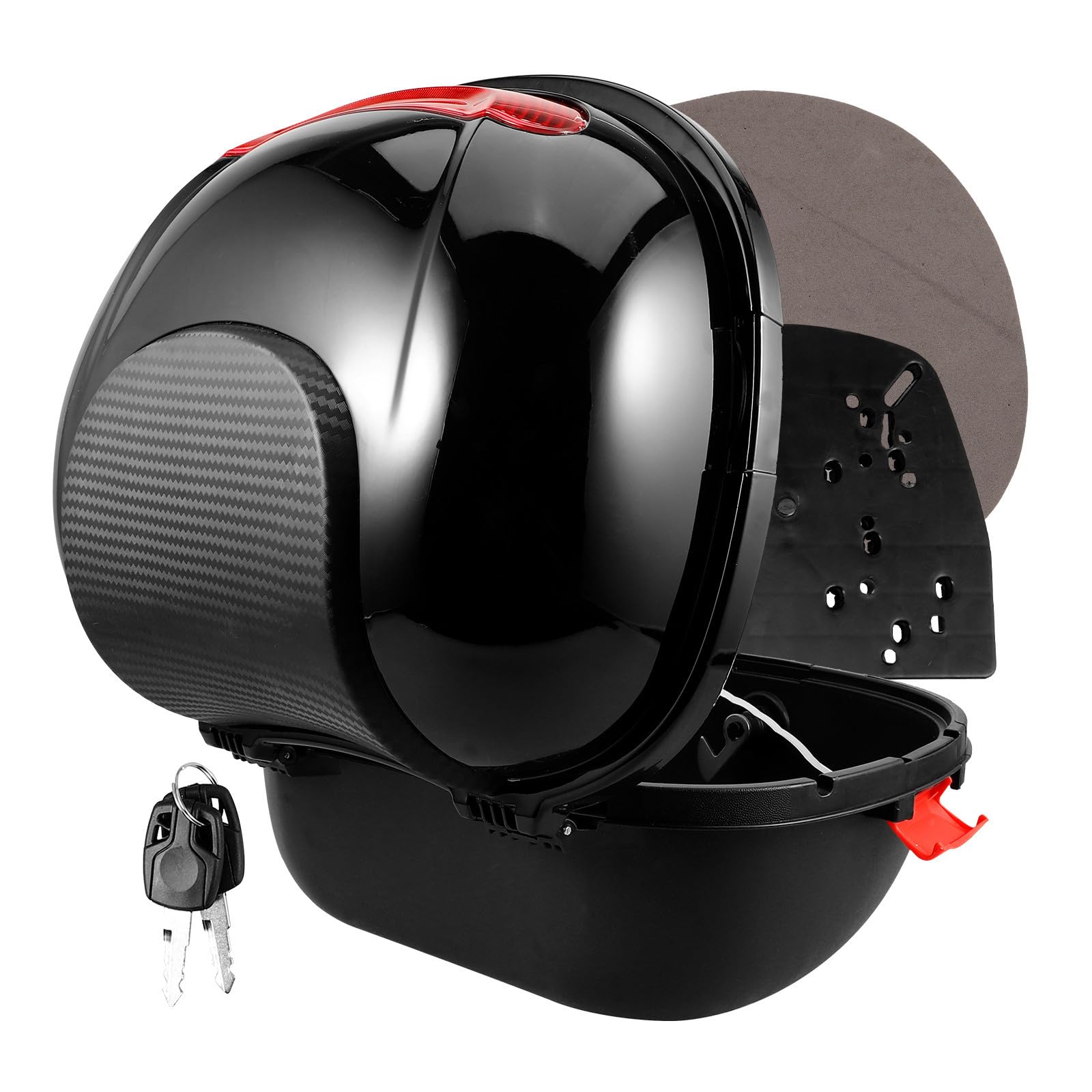 Bauletto Moto in Pp con Schienale, Top Case Posteriore per Moto | Ampio Spazio di Carico, Installazione Facile, Fissaggio Sicuro, Resiste Agli Elementi