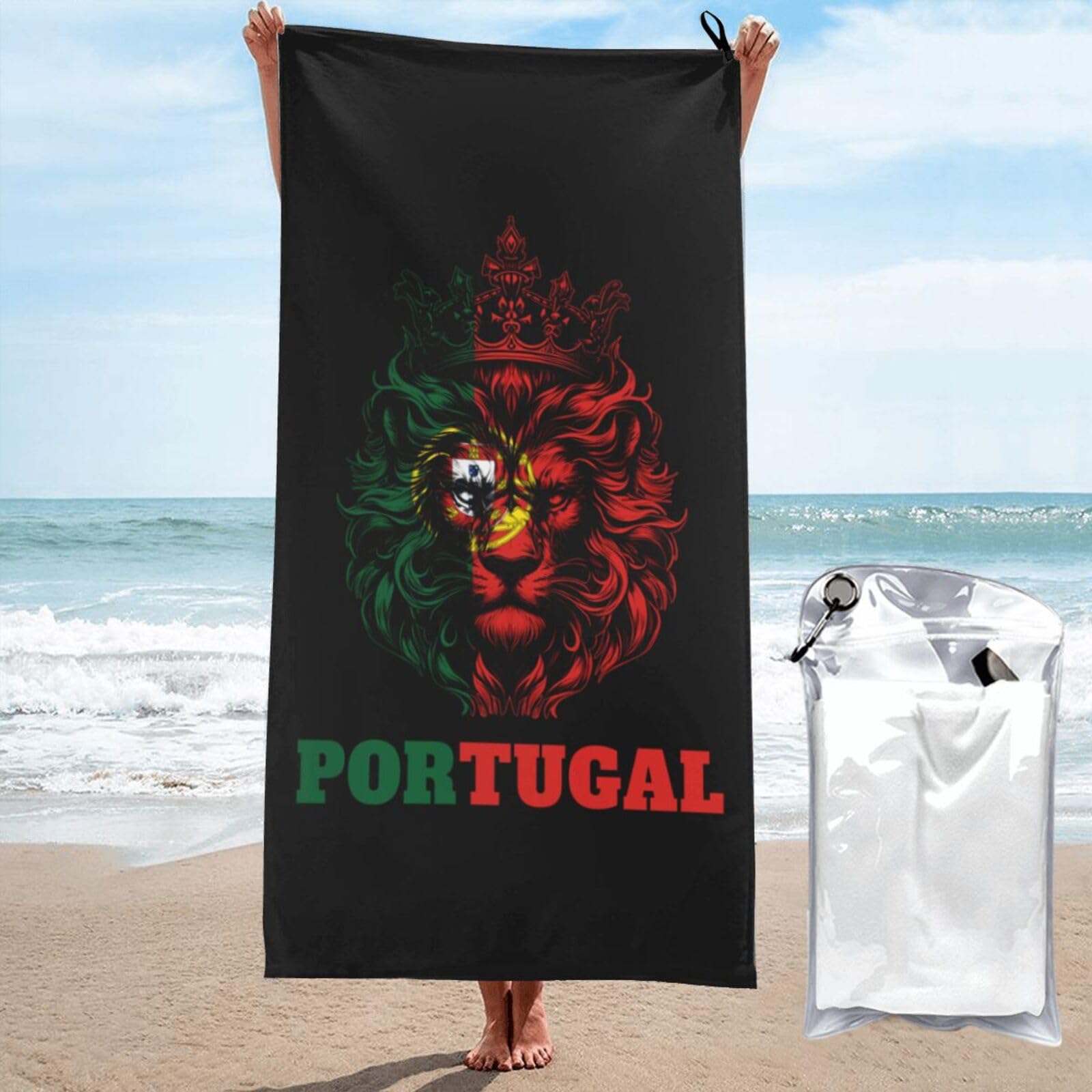 Toalla de piscina para gimnasio y camping con diseño de Portugal león