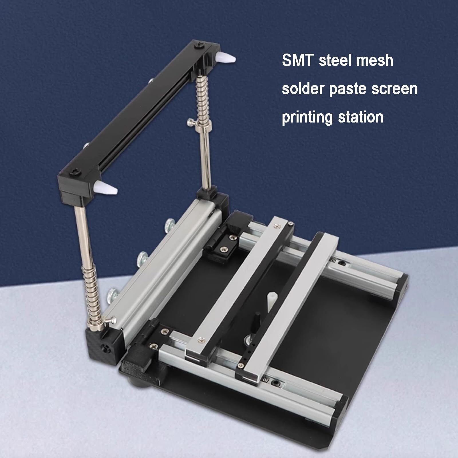 Estación Manual de Serigrafía Compacta, Mesa de Impresión de Pasta de Soldadura con Malla de Acero SMT de Espesor Ajustable, Impresora de Plantillas PCB de Alta Precisión para Ensamblaje SMT y PCB | 20*20cm