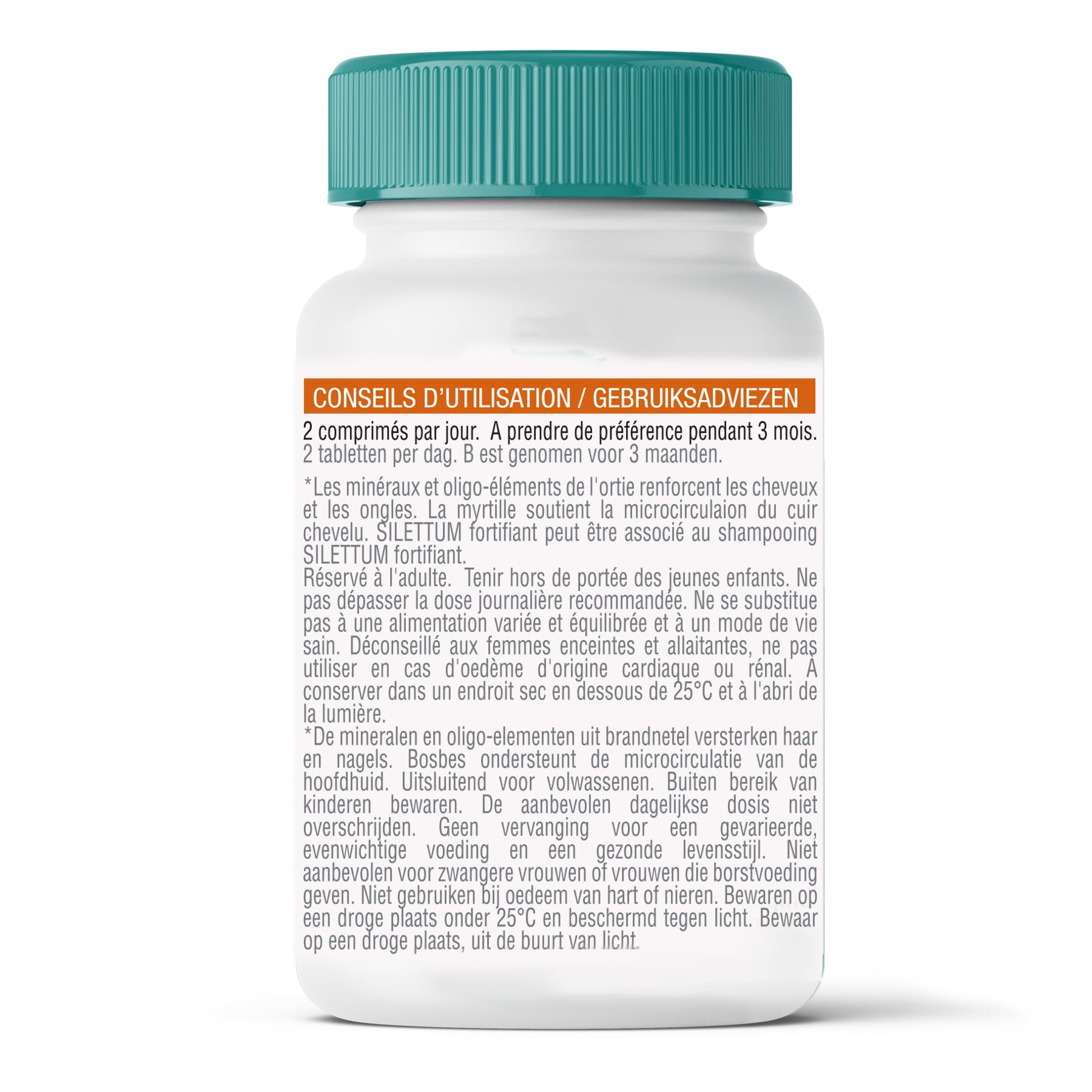 SILETTUM Fortifiant Pack Eco 180 Comprimés | Agit pour des Cheveux et Ongles Forts, Résistants et plein de Vigueur | Pour Cheveux et Ongles Fragilisés et Cassants | Laboratoire Jaldes