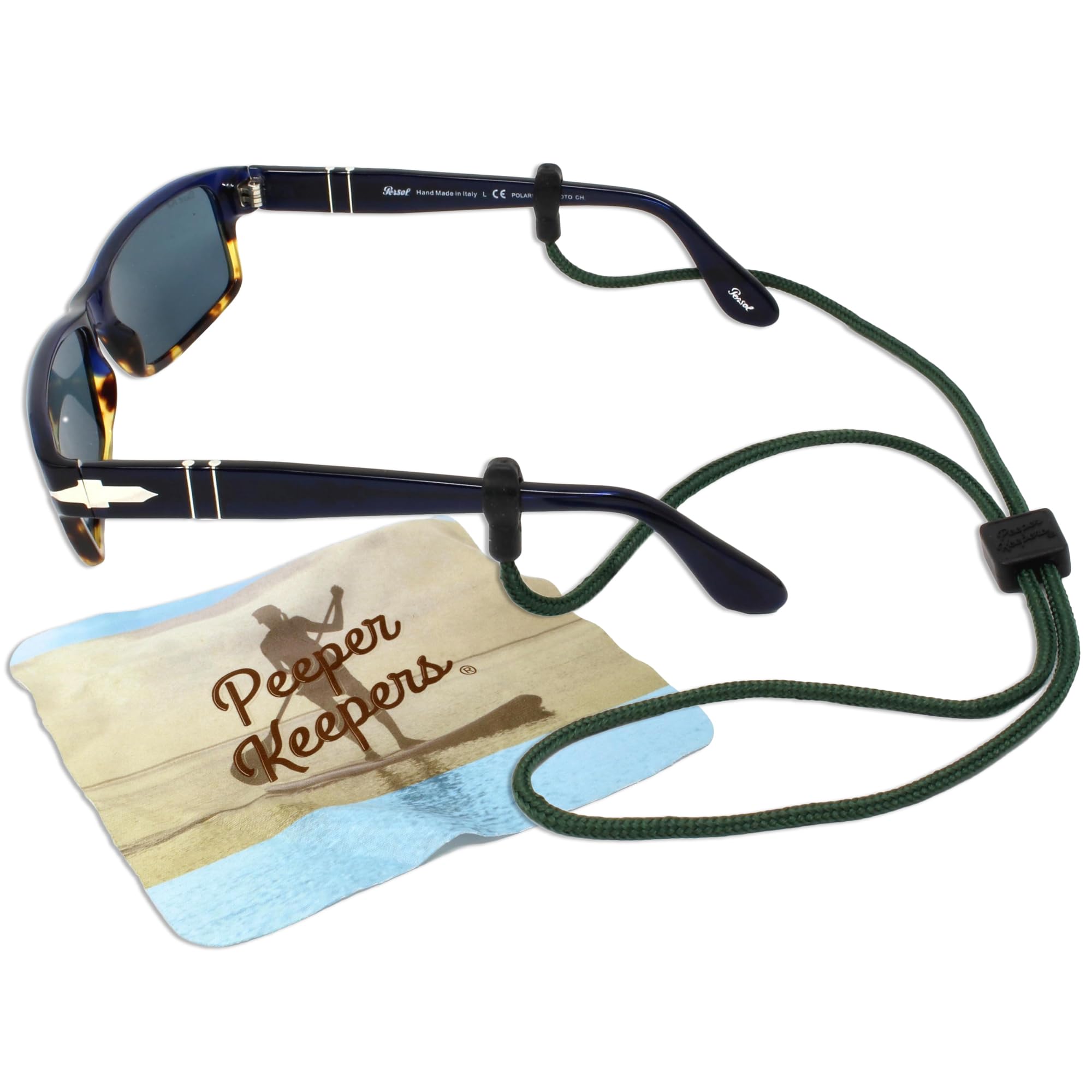 Eyeglass Retainer &amp; Sunglass Holder Supercord Adjustable w/Microfiber Cloth