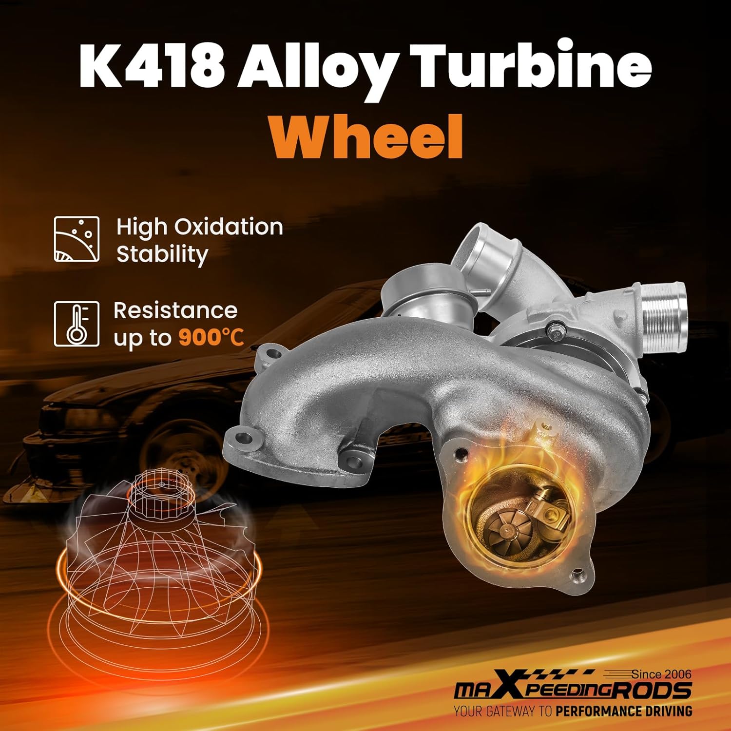 maXpeedingrods Turbo Turbocharger for Ford Escape Fusion SE EcoBoost 2.0 2017-2020, for Edge l4 GAS DOHC 2015-2018, for Lincoln MKC 2017-2019 MKZ 2017-2020, 53039880416, Basic VL Series