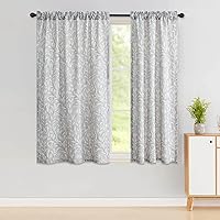 Vista 36 de VOGOL - Cortinas naturales para ventanas, paneles y cortinas con dobladillo para barra de filtrado de luz para decoración del hogar