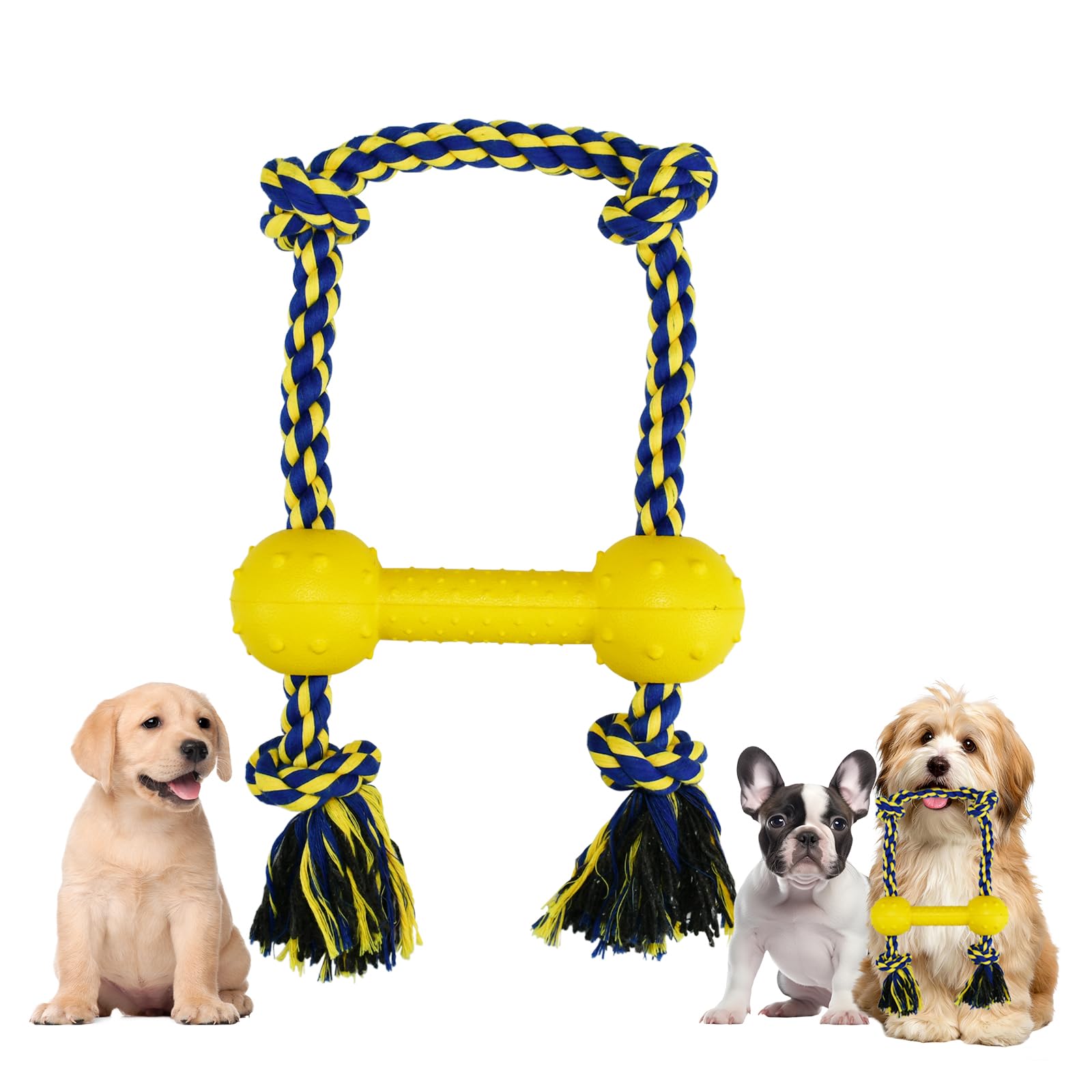 ASOCEA Tug Toys for Dogs Puppy Chew Toys Teething Rubber with Cotton Interactive Ropes, Dog Tug Toy Durable Rope for Small Dogs and Puppy Indoor and Outdoor Play and Training