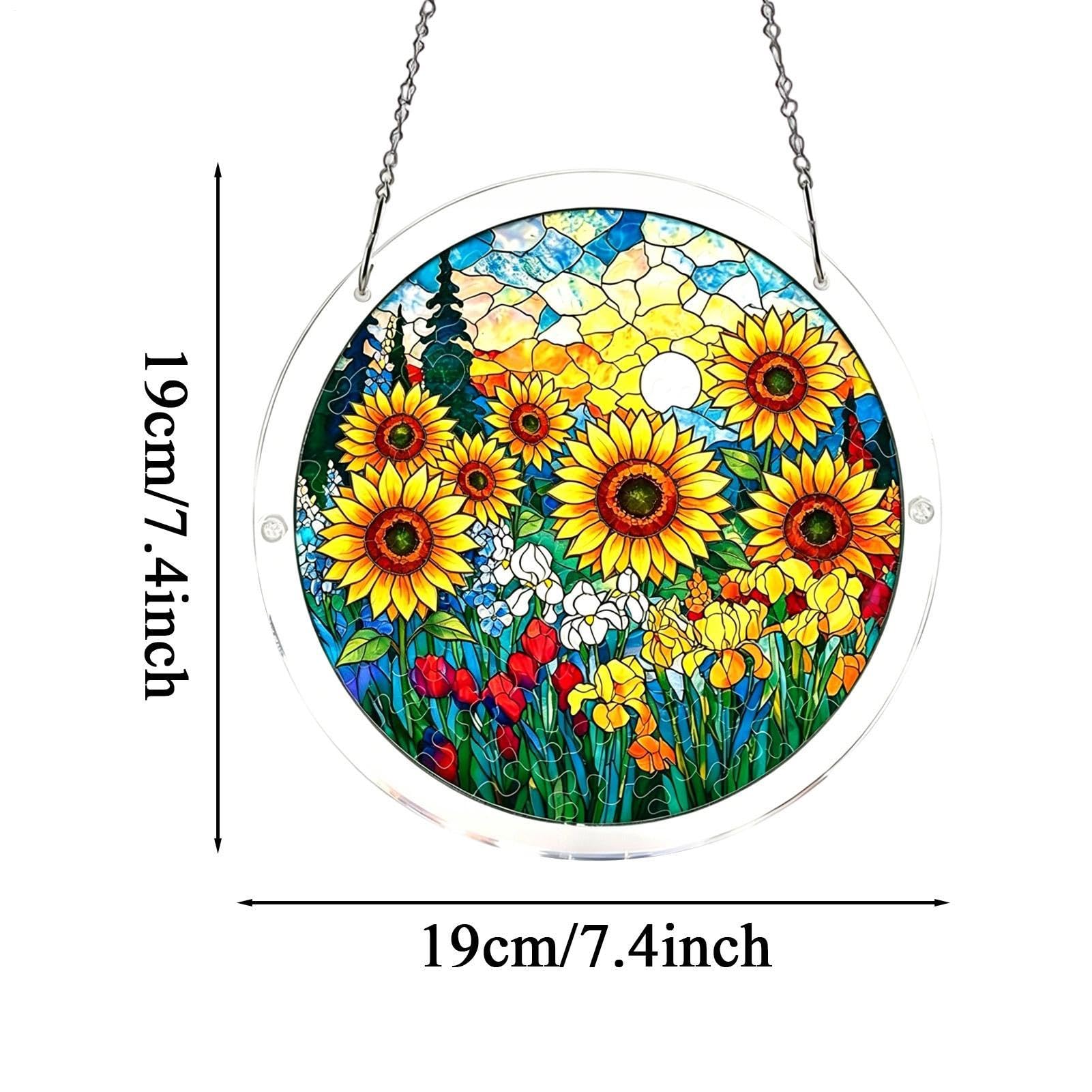Puzzle attrape-soleil en acrylique | Paysage naturel | Décoration de fenêtre en acrylique 2D pour maison, appartement, salon, bureau, chambre à coucher, balcon, jardin, véranda, mur, fenêtre