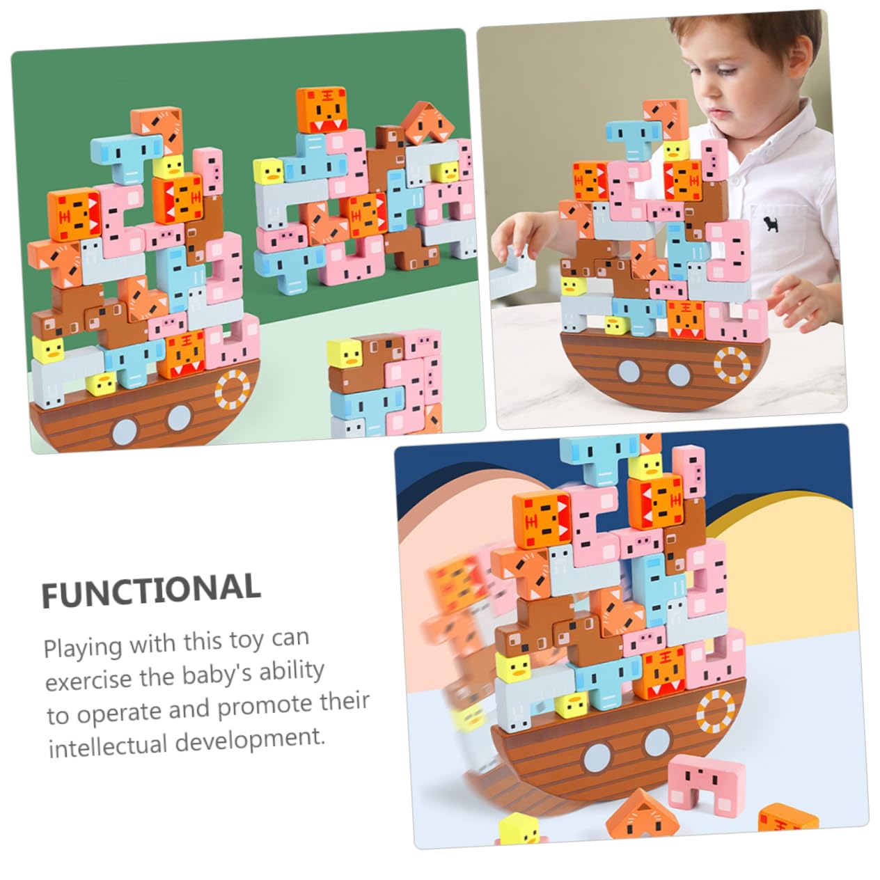 Milisten Set di Blocchi Impilabili in Materiale Sintetico per Bambini, Gioco Educativo Creativo Che Sviluppa la Pazienza e Stimola Lo Sviluppo Intellettuale