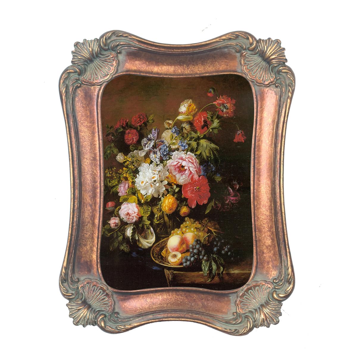 Photo 1 of PARAFAYER Vintage Picture Frame 5x7 Inch, Antique Bronze Ornate Photo Frame With Floral Motif and Patina, High Definition Glass Front, Retro Home Decor Art Gallery (Bronze 5x7)