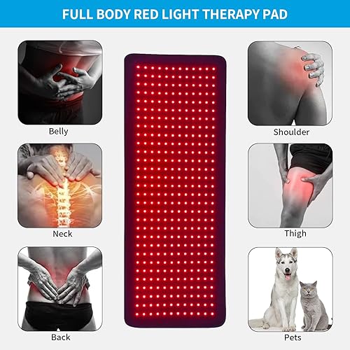 Miniatura 3 de Almohadilla de dispositivo de terapia de luz LED, almohadilla cubierta de cuerpo completo 660 y 850 nm, terapia de luz roja para uso doméstico o