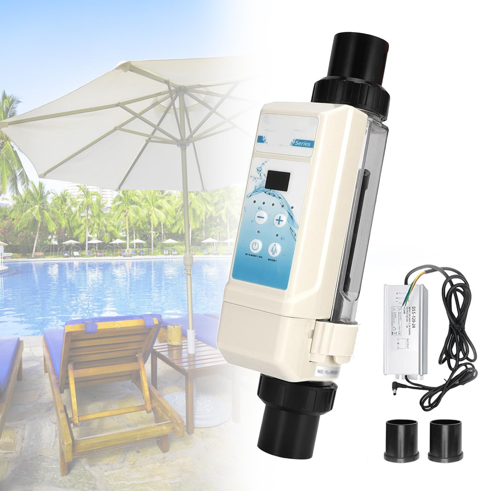 Clorador De Agua Salada, La Piscina Cloradora Salina, 8 G/H De ProduccióN De Cloro, para Piscinas De Sal De hasta 50 M³/13209 Galones. EC16