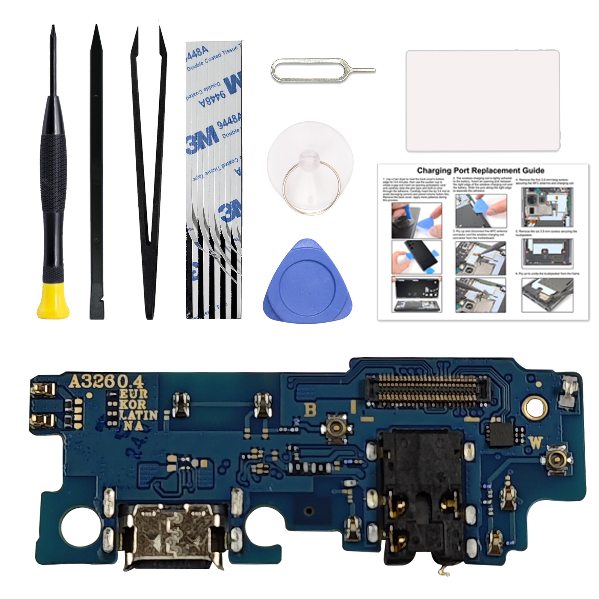 Charging Port Replacement Kit Compatible with Galaxy A32 5G US Version (Not for 4G Version), SM-A326U, SM-A326W, SM-A326U1 Dock Board USB-C Connector,