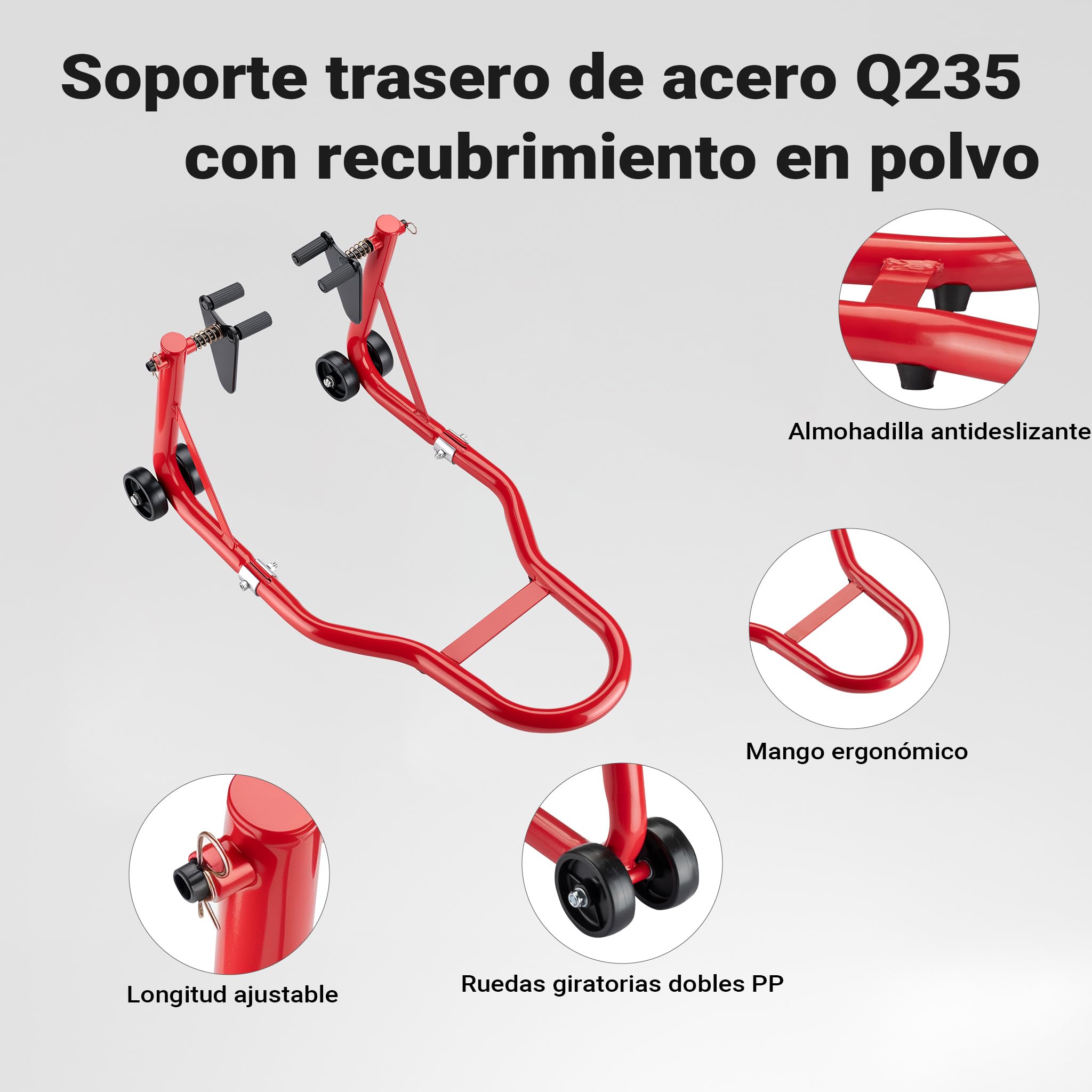 Soporte para la rueda delantera de la motocicleta 450kg dispositivo elevación taller