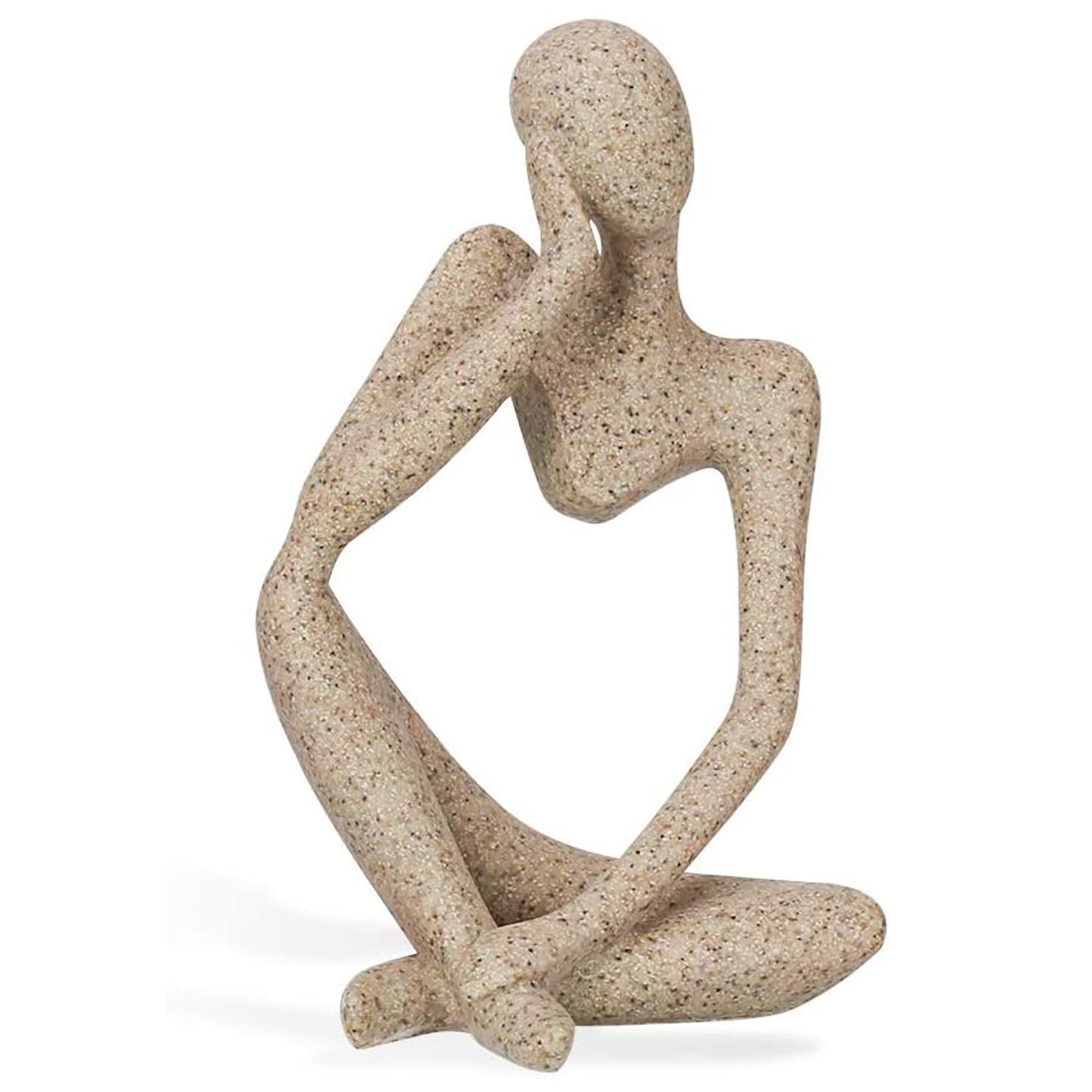 Sulfar The Thinker Statue | Abstract Resin Sculpture for Home, Office, Shelf & Desk Decor | Modern Decorative Figurine | Left Pose