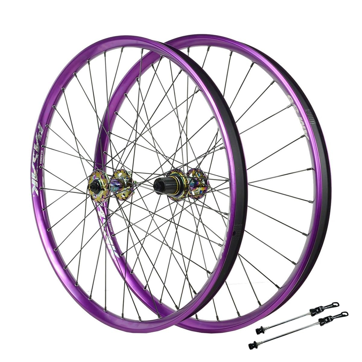 26" 27.5" 29" Set Di Ruote For Mountain Bike 9*100/10*135mm Sgancio Rapido | Adatto A Pneumatici 1,75-2,8", 120 Scatti, Freno A Disco, HG Mozzo, Cerchio 32H, For Cassette A 7-12 Velocit