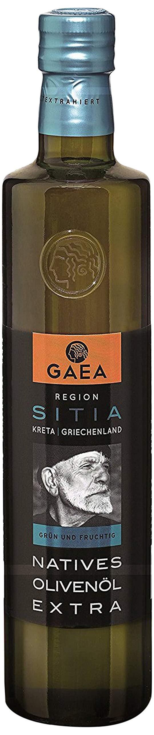 GaeaRegion Sitia Crete Extra Virgin Olive Oil, Premium Greek Olive Oil, Pack of 6 x 500ml