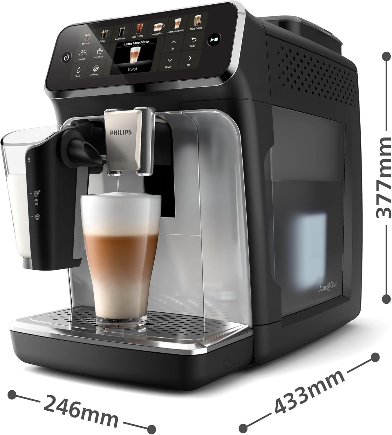 ماكينة قهوة أوتوماتيكية Philips 4400، شاشة عرض، تحضير صامت ماكينة قهوة أوتوماتيكية Philips 4400، شاشة عرض، تحضير صامت