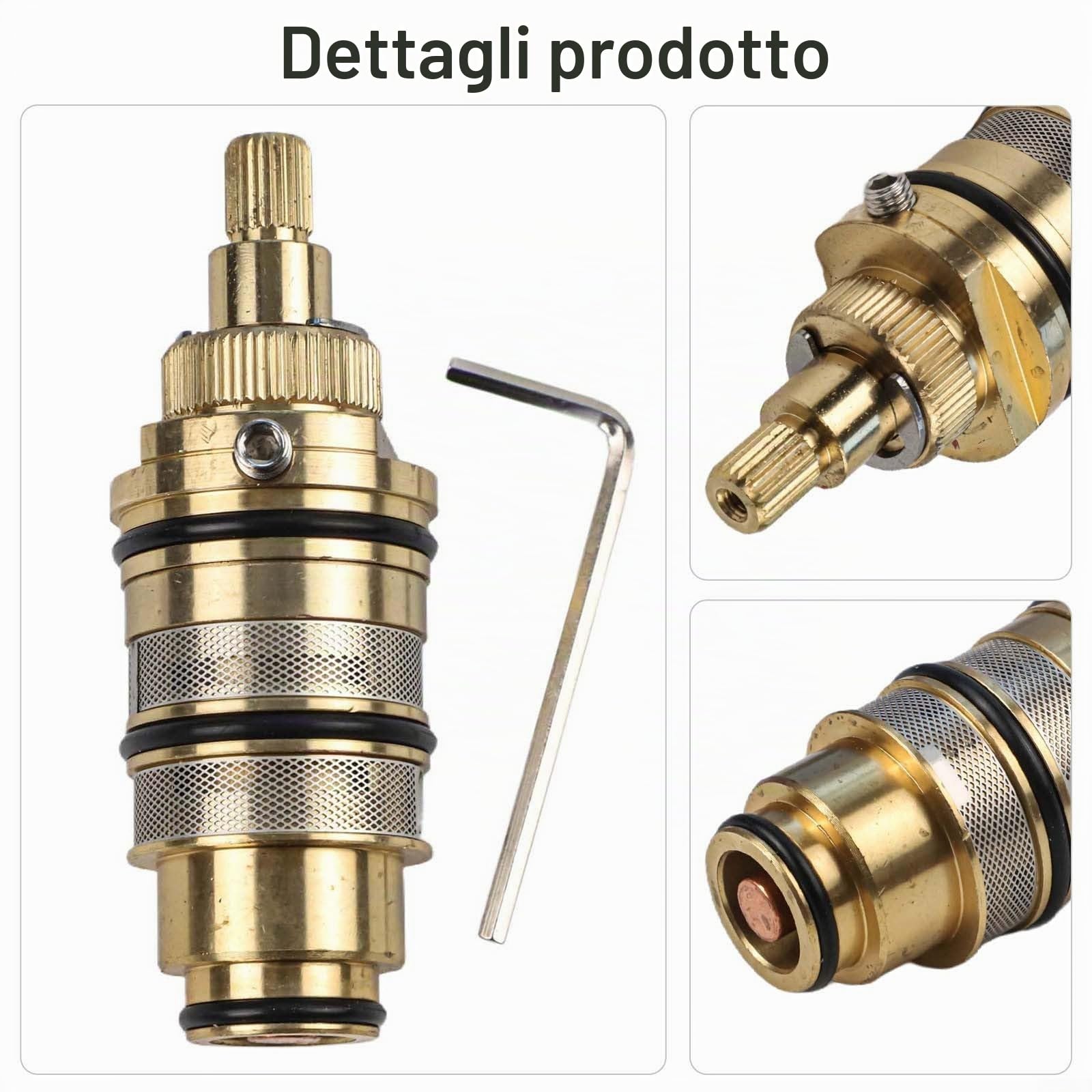 Cartuccia doccia termostatica in ottone Kit di riparazione per doccia Miscelatore per doccia Kit di riparazione Docce in ottone Cartucce valvola di miscelazione Cartuccia termostatica