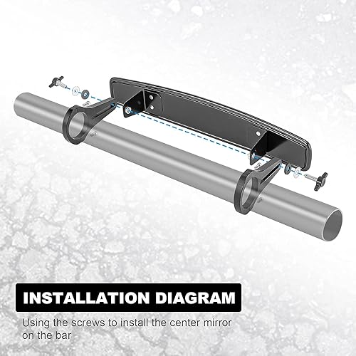 Miniatura 7 de Dasen Espejo retrovisor ancho, espejo convexo de 15 pulgadas con kit de abrazadera ajustable de 1.75 pulgadas, junta de goma de 1.5 pulgadas, barra