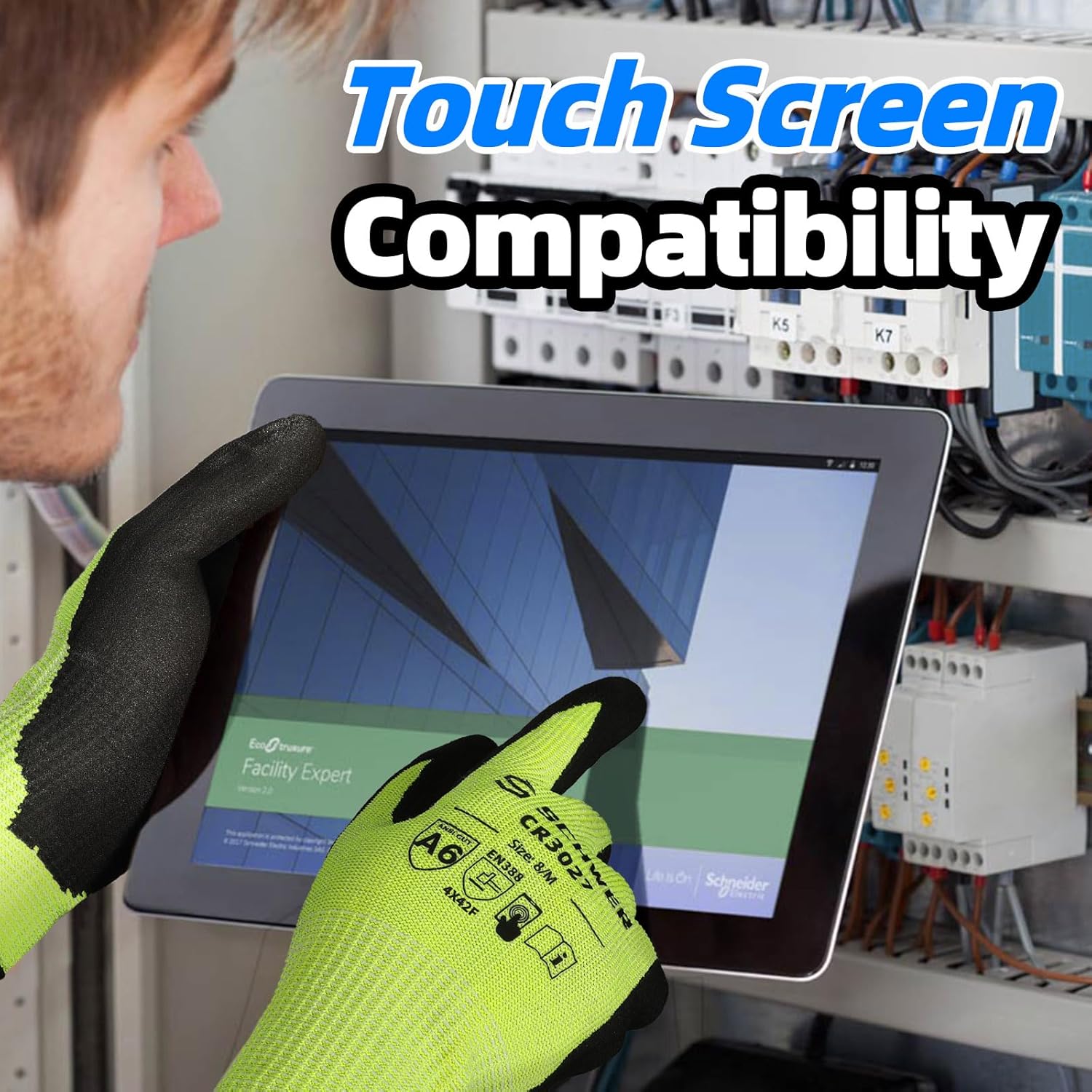 Schwer 6 Pairs Cut Resistant Work Gloves ANSI A6/A7 (Send Randomly) Cut Proof Glove CR3027, Touchscreen, Working Gloves Used for Woodworking, Glass Cutting, Warehouse, Construction, Car Repair, S