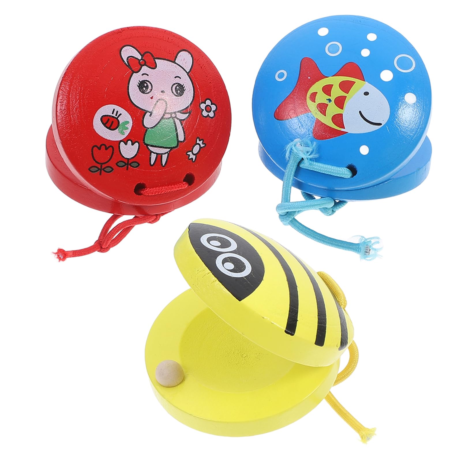 BESPORTBLE 3pcs Animal Castanet Musical Early Education Instruments Rhythm Play Safe Material Portable for Home and Outdoor Use Random Color