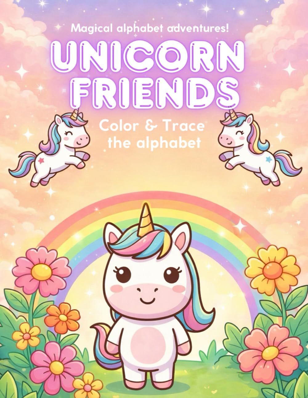 Unicorn Friends ABC Coloring & Tracing Story Book for Kids Ages 2–6: 3-in-1 Bold Unicorn Alphabet Coloring Book with Traceable Letter and a Magical ... A Magical ABC Story Adventure with Alycorn