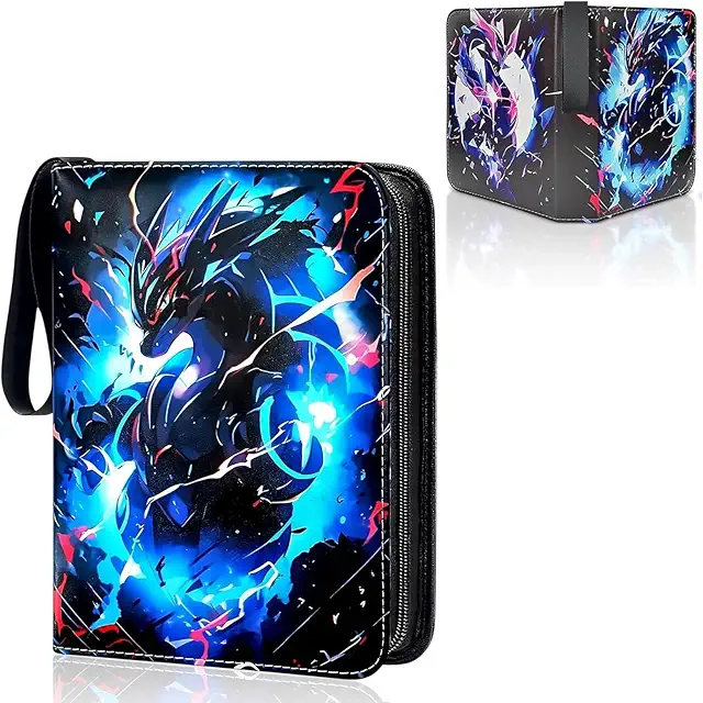 LINTRA Album Carte Raccolglitore Figurine, 400 Slot Portatile Impermeabile PU