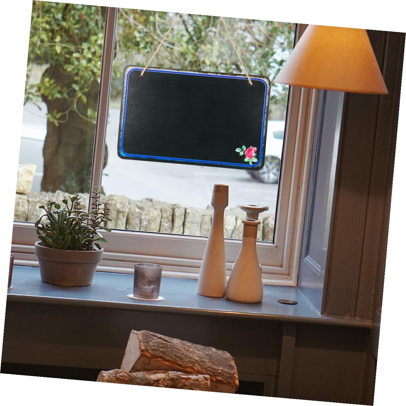 Creative Message Board Wall Hanging Chalkboard Single-Sided Decorative Memo Board for DIY Home Kitchen Restaurant Café Display Style