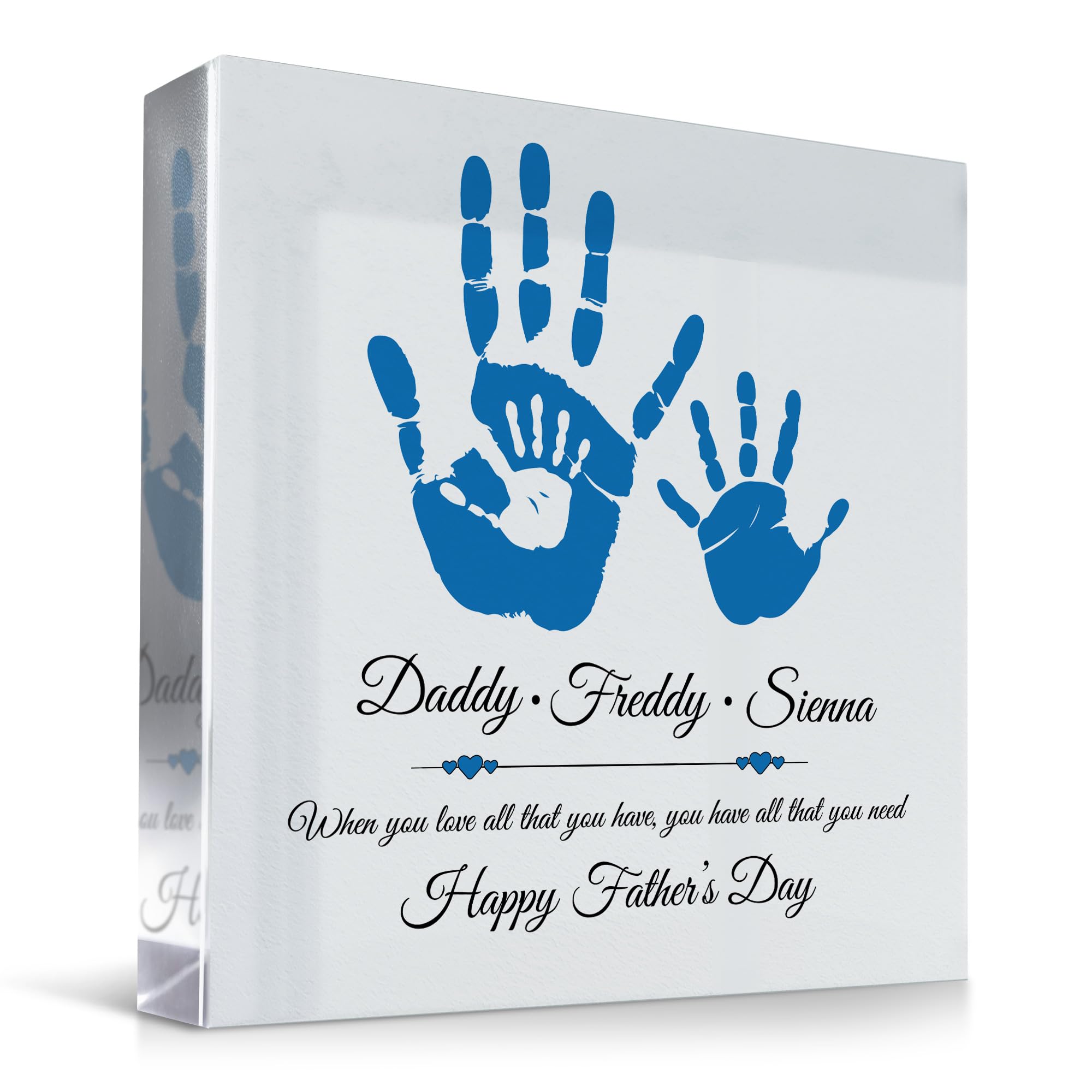 Red Ocean Special Fathers Day Gift Personalised Clear Block Dad Gift From Daughter Son Thank You Gift For Him Dad Gifts For Fathers Day Gift For Him Keepsake