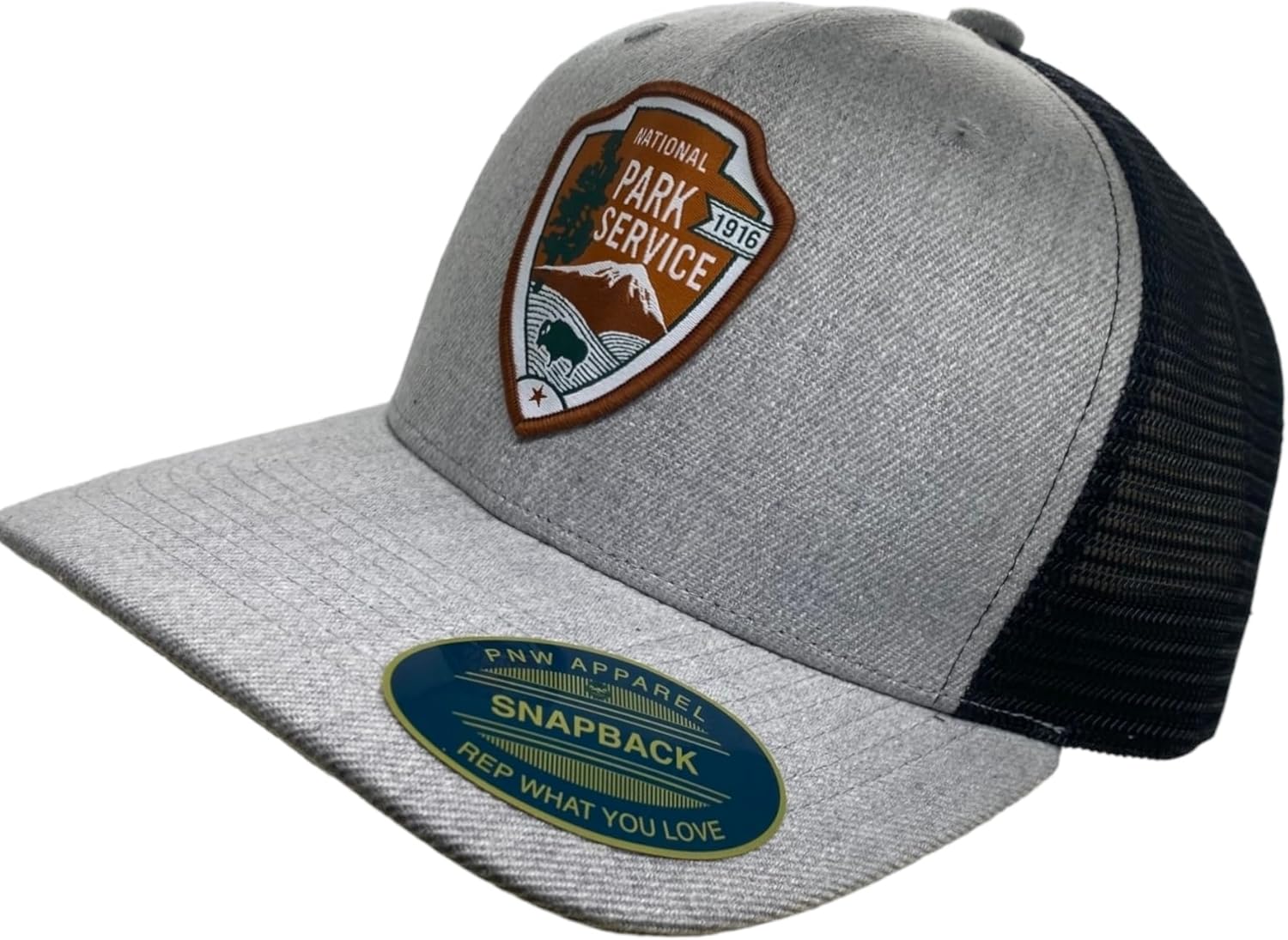 National Park Service Mens Snapback/MESH Trucker HAT with Woven Park Service NPS Patch