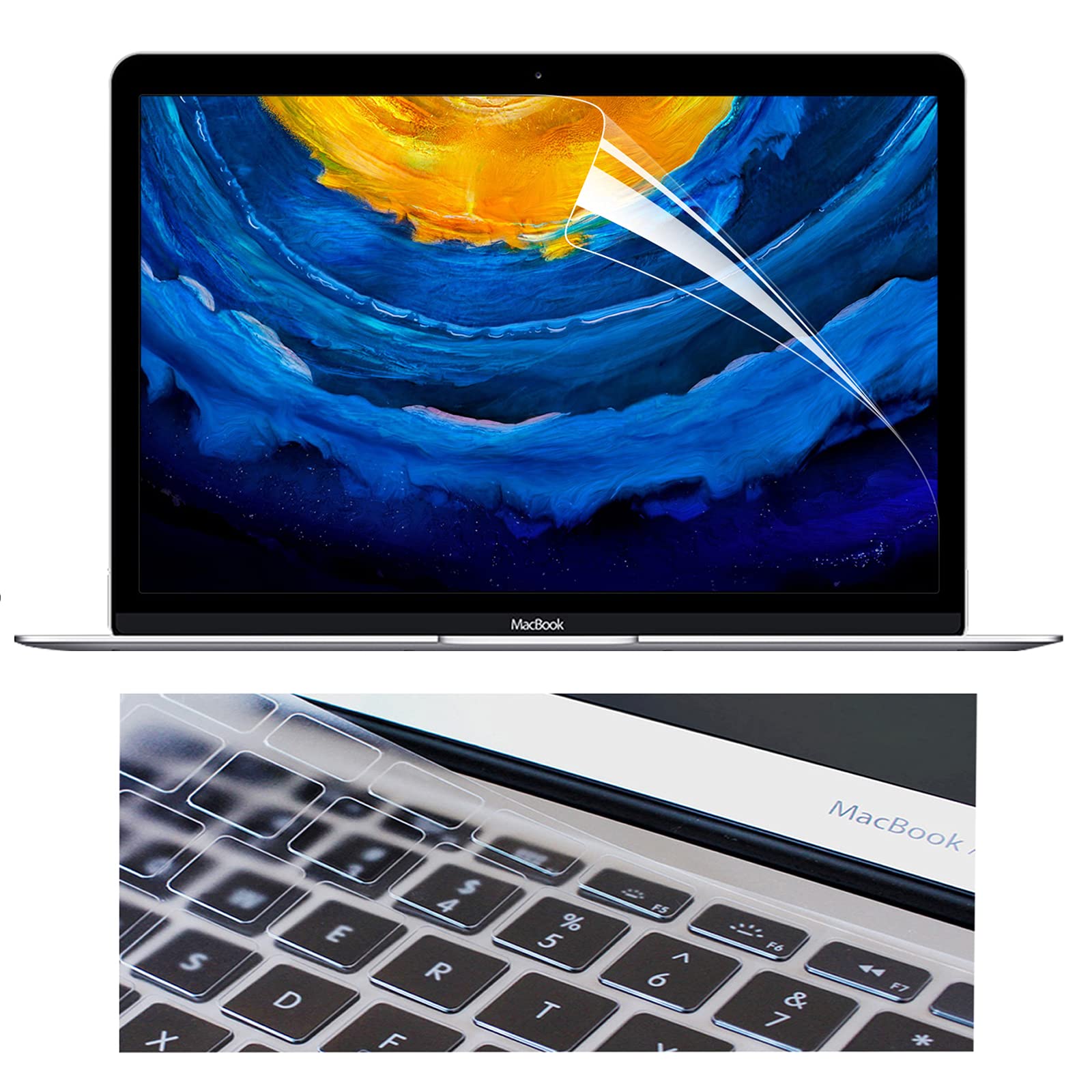 Coque Compatible avec MacBook Air M2 M3 M4 13 Pouces 2022 2024 2025 Modèle A2681 A3113 A3240, Plastique Coque Rigide MacBook Air 13 Pouces & Couverture de Clavier & Protection d'écran, Marbre B