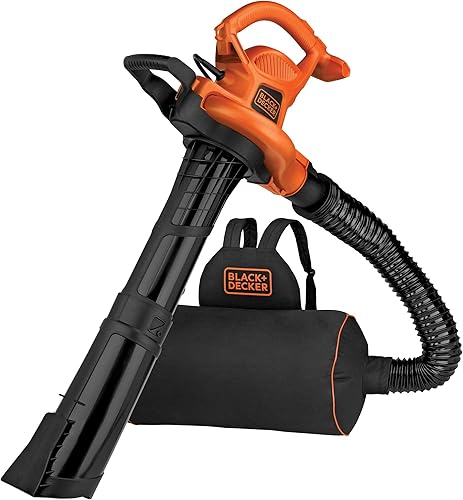 BLACK+DECKER Soplador eléctrico de hojas 3 en 1, aspiradora de hojas, trituradora (BEBL7000)