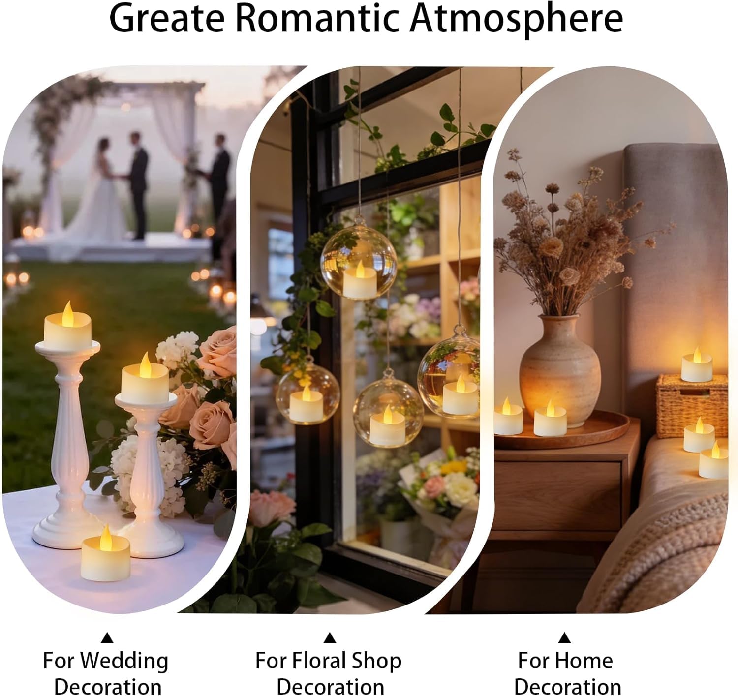 24 Pezzi Candele LED Fiamma Oscillante Piccole Candele Finte Batteria Durata Fino a 200 Ore per Matrimoni, Feste, Halloween, Natale