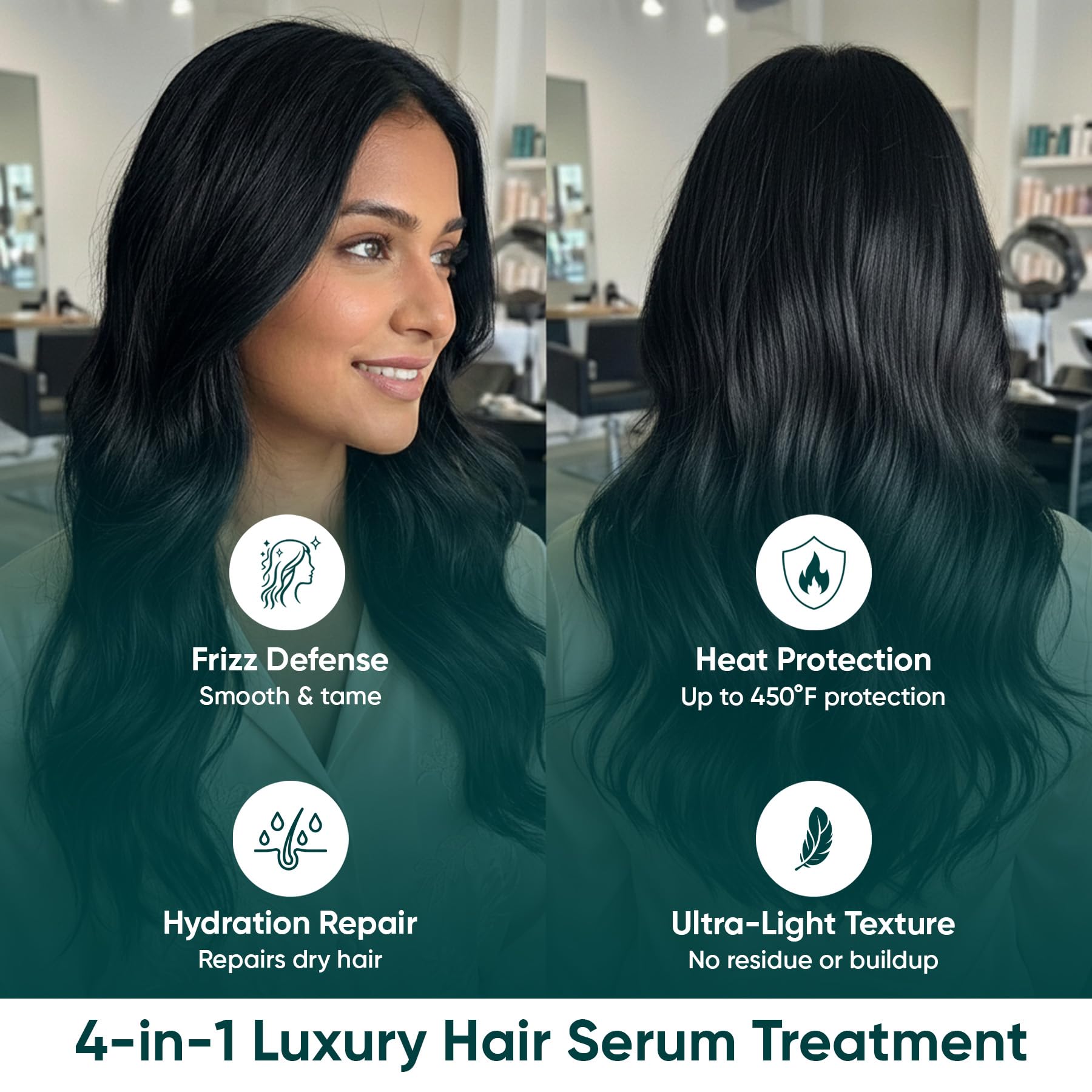 KARMIC BEAUTY Luxuriöses Haarserum mit marokkanischem Arganöl, 100 % biologisch und natürlichem Keratin, für weiches, seidiges und glänzendes Haar, leichte und fettfreie Formel, ohne Sulfate oder