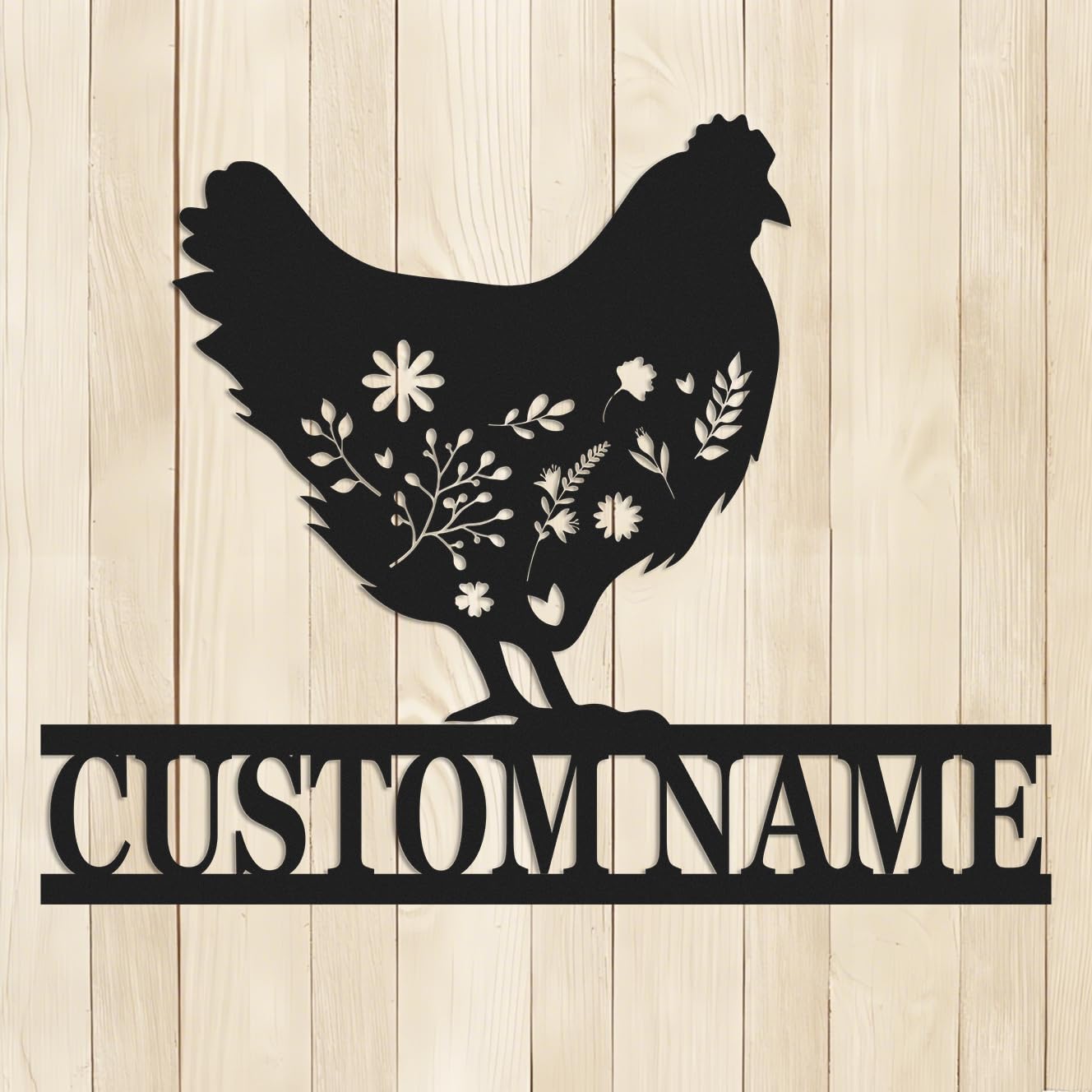 Met5kdm Chicken-6 Personalised Chicken Coop Metal Sign,Custom Chicken Farm Metal Hanging Decoration,Hen House Farmhouse Deocr,Gift For Farmer