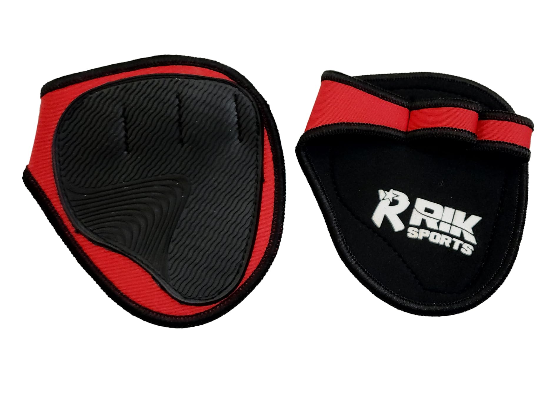 Non-Slip Neoprene Gym Grip Pads – Alternative to Workout Gloves for Weightlifting, Pull-Ups, Powerlifting, Calisthenics, and Gymnastics – Fitness Grips for Men and Women (Neoprene Red, One Size)